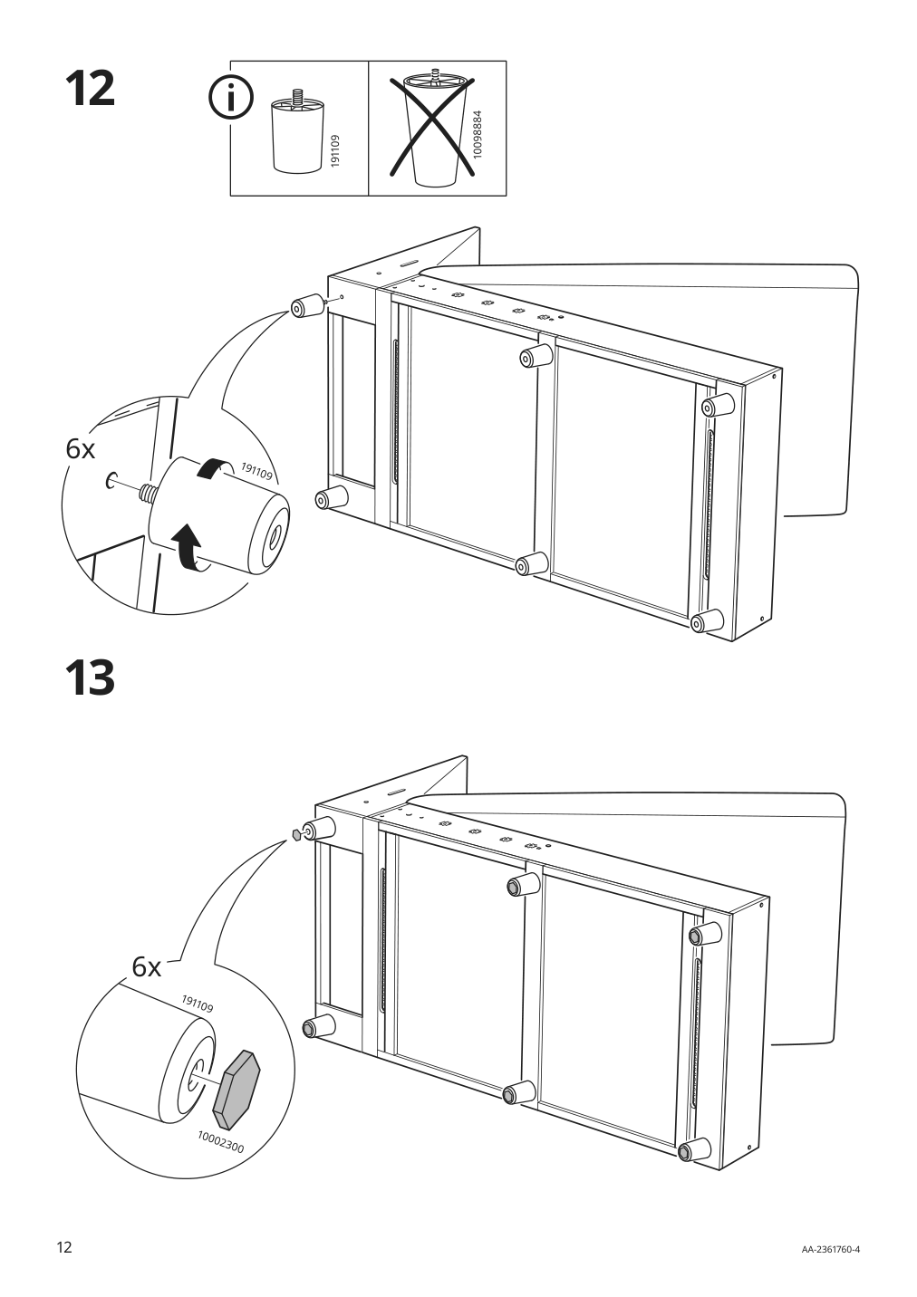 Assembly instructions for IKEA Hyltarp frame 3 seat sofa w chaise | Page 12 - IKEA HYLTARP sofa w chaise, left 395.150.03