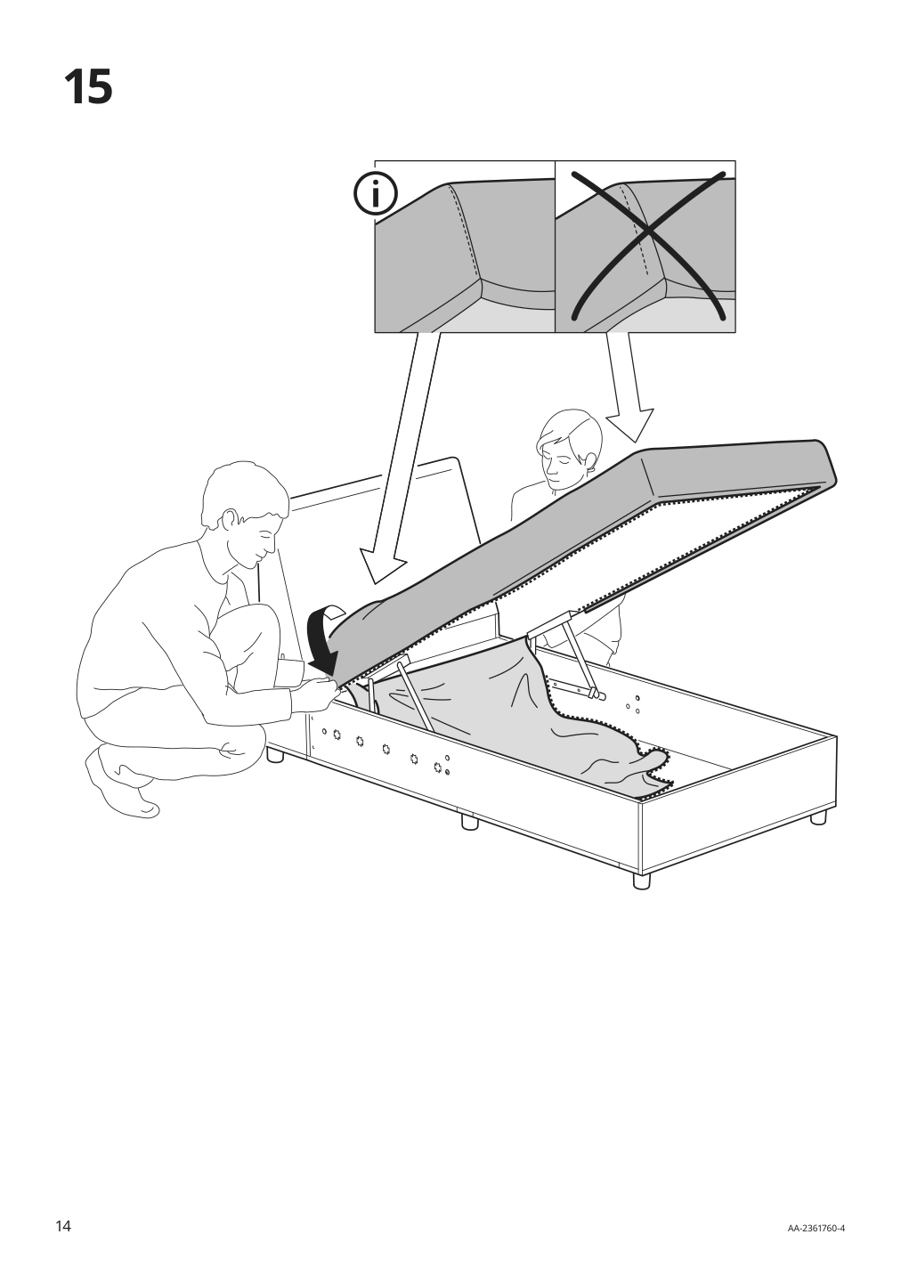 Assembly instructions for IKEA Hyltarp frame 3 seat sofa w chaise | Page 14 - IKEA HYLTARP sofa w chaise, left 395.150.03