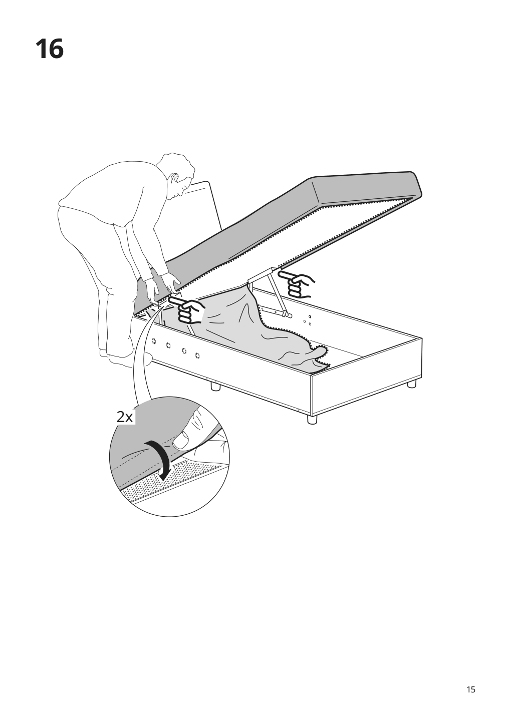 Assembly instructions for IKEA Hyltarp frame 3 seat sofa w chaise | Page 15 - IKEA HYLTARP sofa w chaise, left 995.149.58