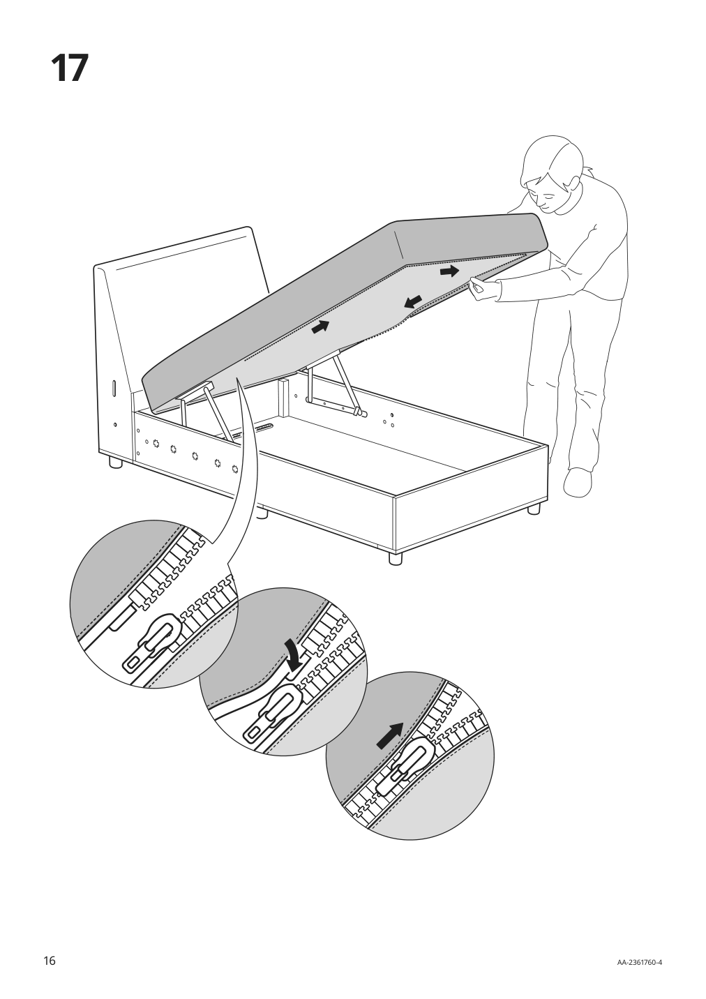 Assembly instructions for IKEA Hyltarp frame 3 seat sofa w chaise | Page 16 - IKEA HYLTARP sofa w chaise, right 895.149.92