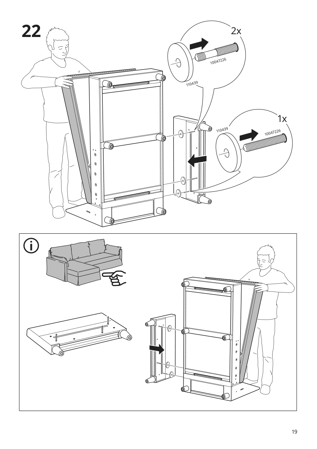 Assembly instructions for IKEA Hyltarp frame 3 seat sofa w chaise | Page 19 - IKEA HYLTARP sofa w chaise, left 695.150.25