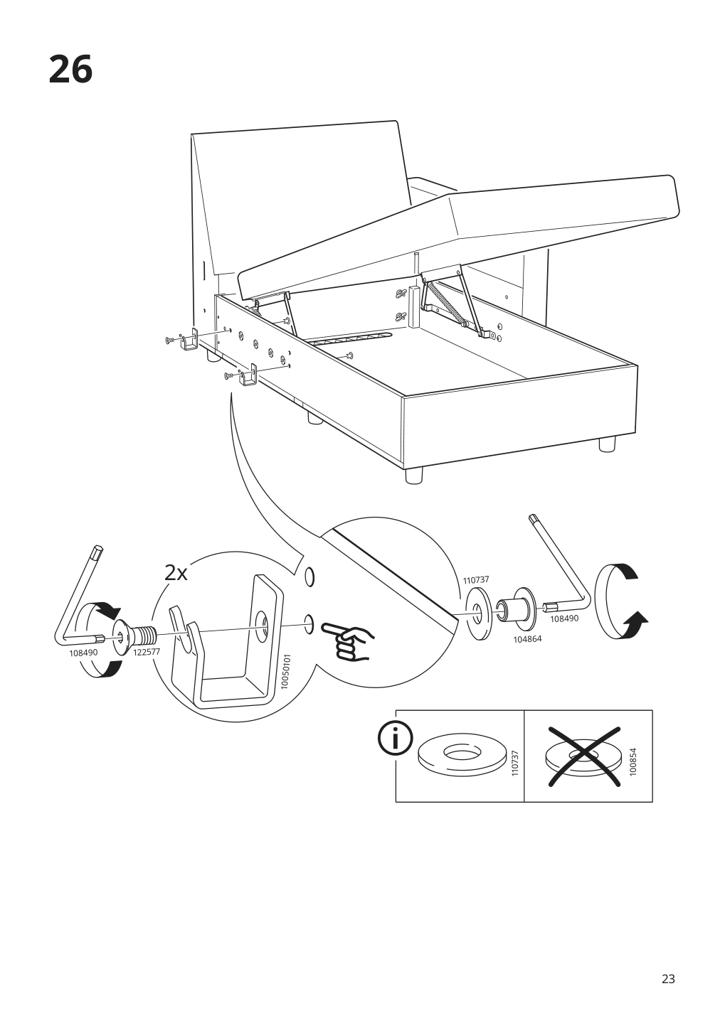 Assembly instructions for IKEA Hyltarp frame 3 seat sofa w chaise | Page 23 - IKEA HYLTARP sofa w chaise, right 095.149.86