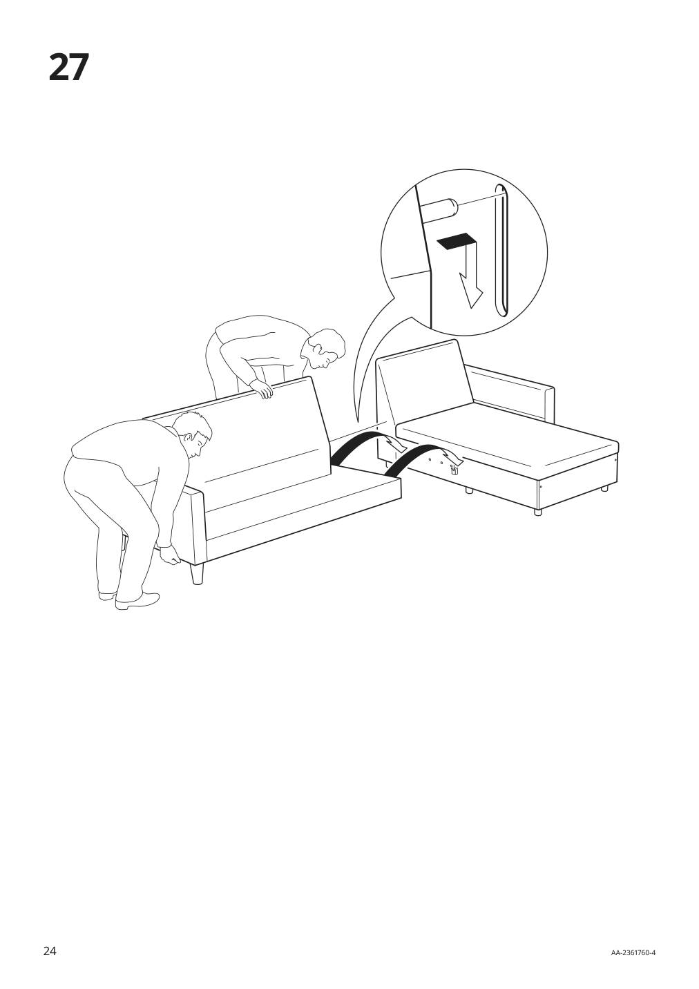 Assembly instructions for IKEA Hyltarp frame 3 seat sofa w chaise | Page 24 - IKEA HYLTARP sofa w chaise, right 795.149.97