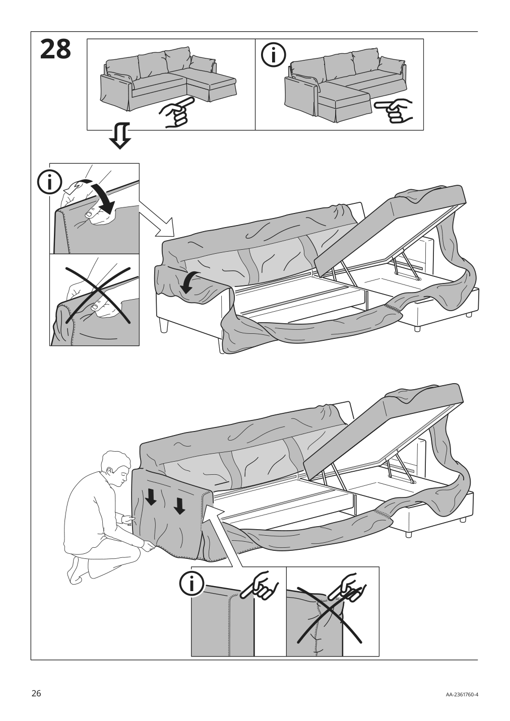 Assembly instructions for IKEA Hyltarp frame 3 seat sofa w chaise | Page 26 - IKEA HYLTARP sofa w chaise, left 395.150.03