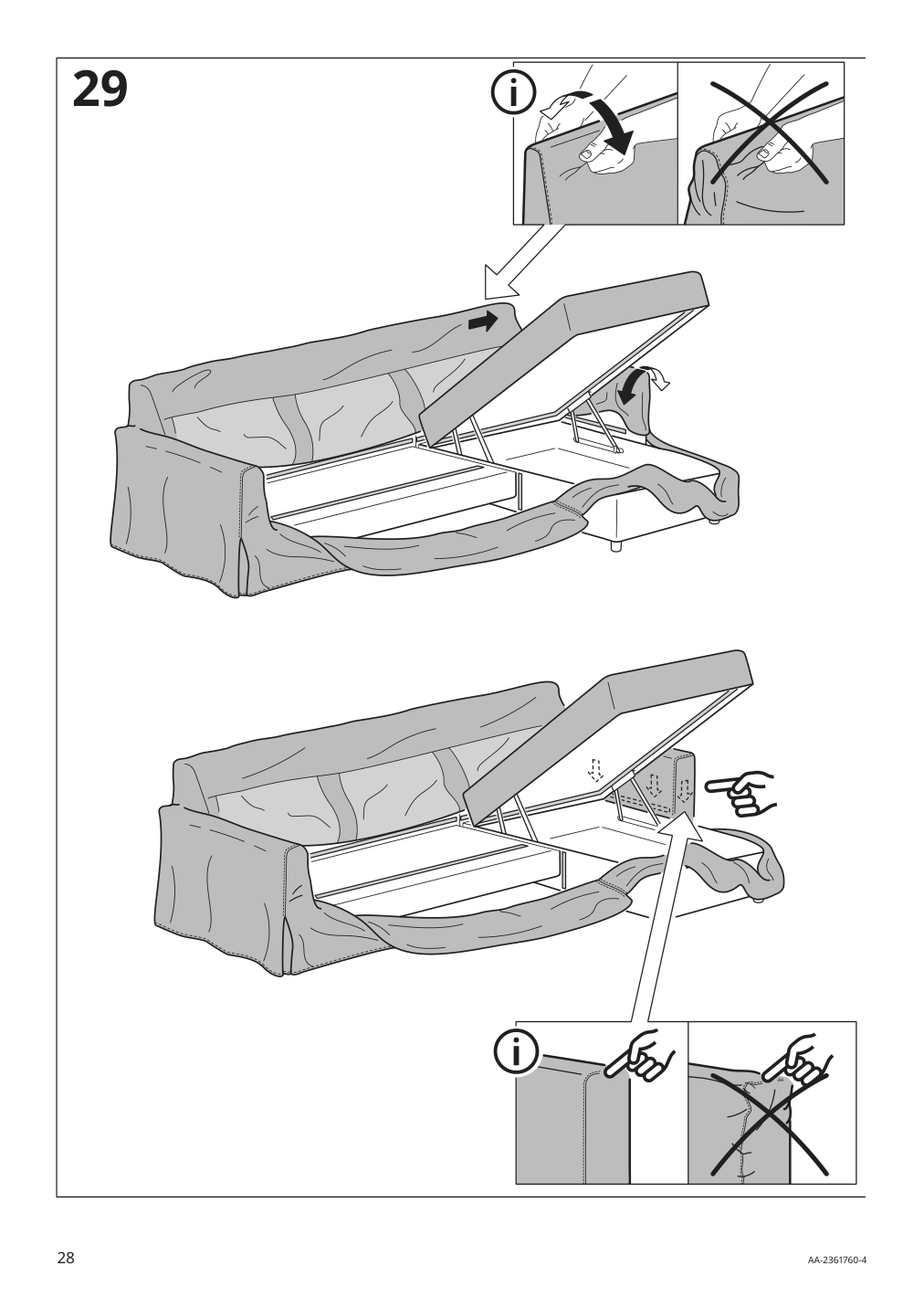 Assembly instructions for IKEA Hyltarp frame 3 seat sofa w chaise | Page 28 - IKEA HYLTARP sofa w chaise, right 095.149.86