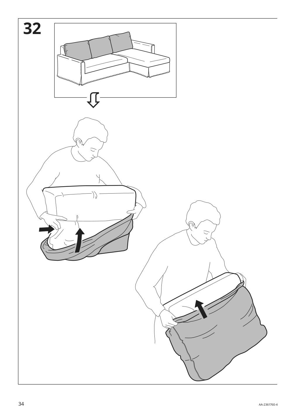 Assembly instructions for IKEA Hyltarp frame 3 seat sofa w chaise | Page 34 - IKEA HYLTARP sofa w chaise, right 895.149.92