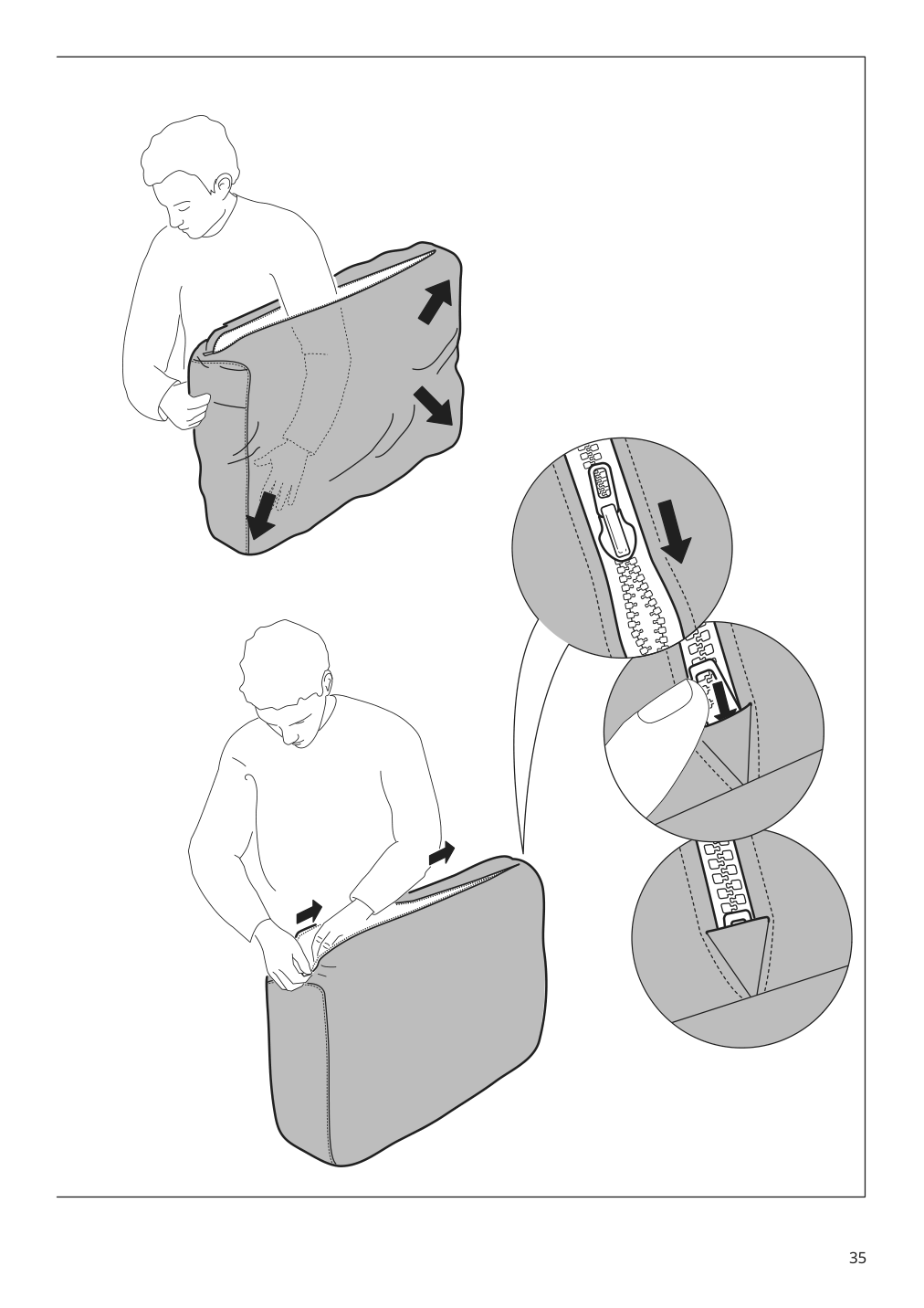 Assembly instructions for IKEA Hyltarp frame 3 seat sofa w chaise | Page 35 - IKEA HYLTARP sofa w chaise, left 995.149.58