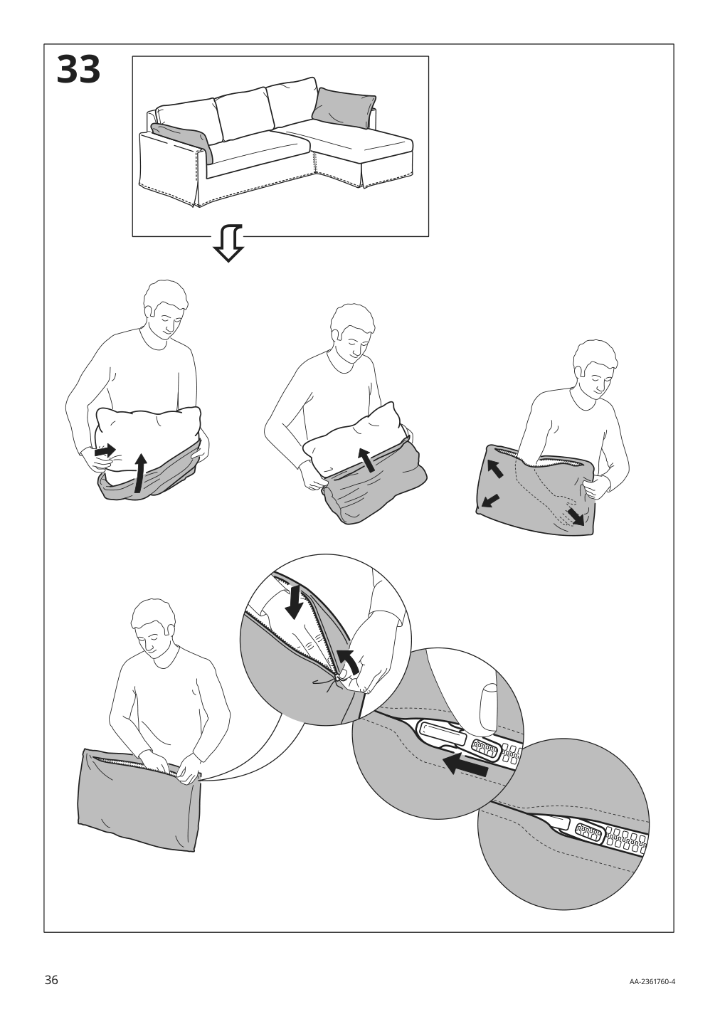 Assembly instructions for IKEA Hyltarp frame 3 seat sofa w chaise | Page 36 - IKEA HYLTARP sofa w chaise, right 795.149.97