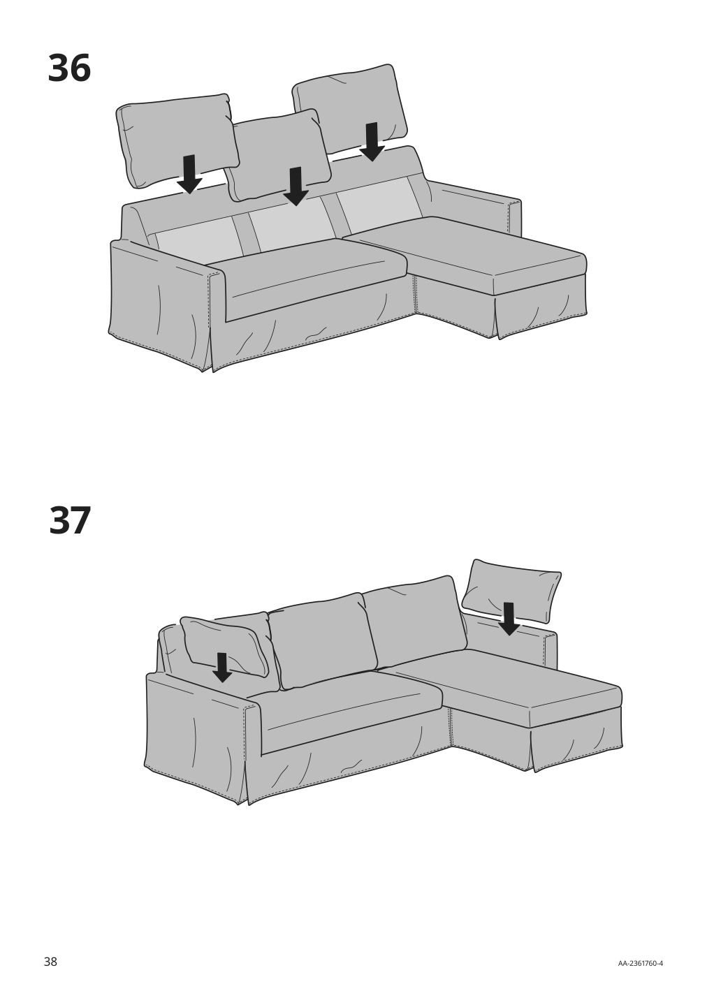 Assembly instructions for IKEA Hyltarp frame 3 seat sofa w chaise | Page 38 - IKEA HYLTARP sofa w chaise, right 895.149.92