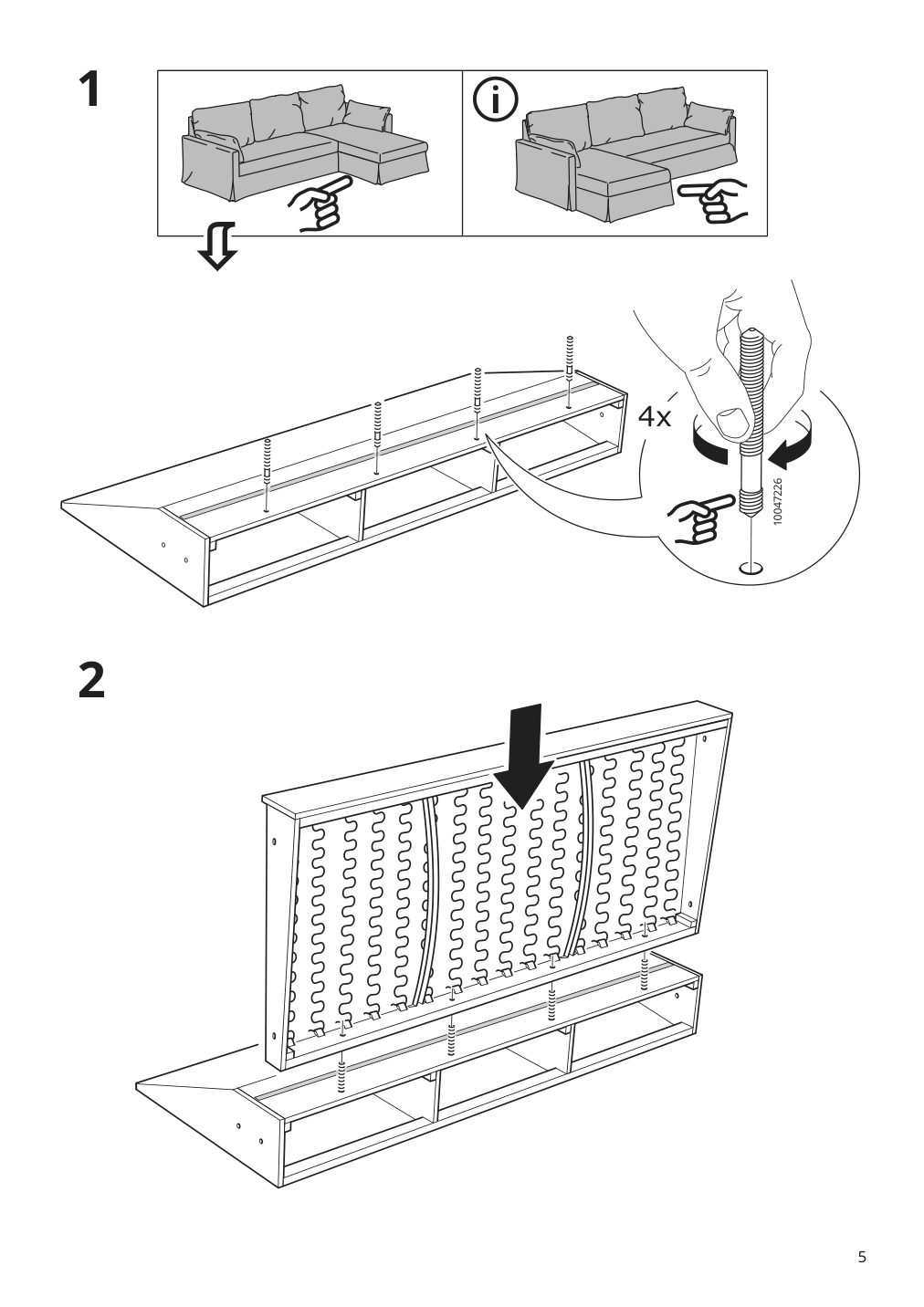 Assembly instructions for IKEA Hyltarp frame 3 seat sofa w chaise | Page 5 - IKEA HYLTARP sofa w chaise, right 795.149.97