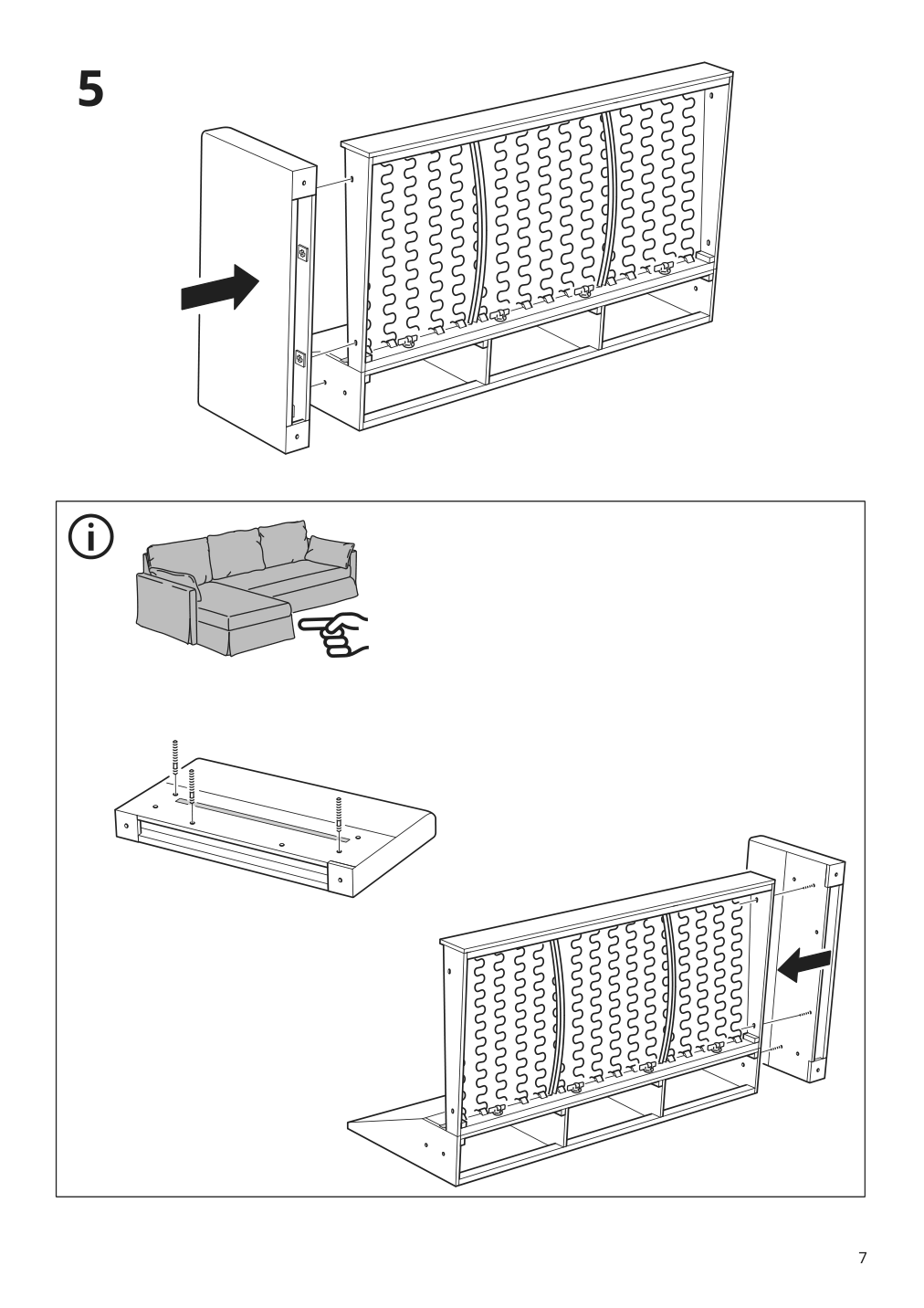 Assembly instructions for IKEA Hyltarp frame 3 seat sofa w chaise | Page 7 - IKEA HYLTARP sofa w chaise, left 995.149.58