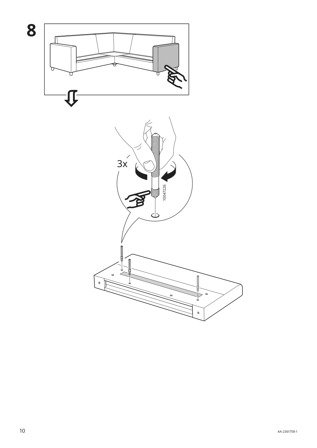 Assembly instructions for IKEA Hyltarp frame for corner sectional 4 seat | Page 10 - IKEA HYLTARP sectional, 4-seat corner 295.148.48