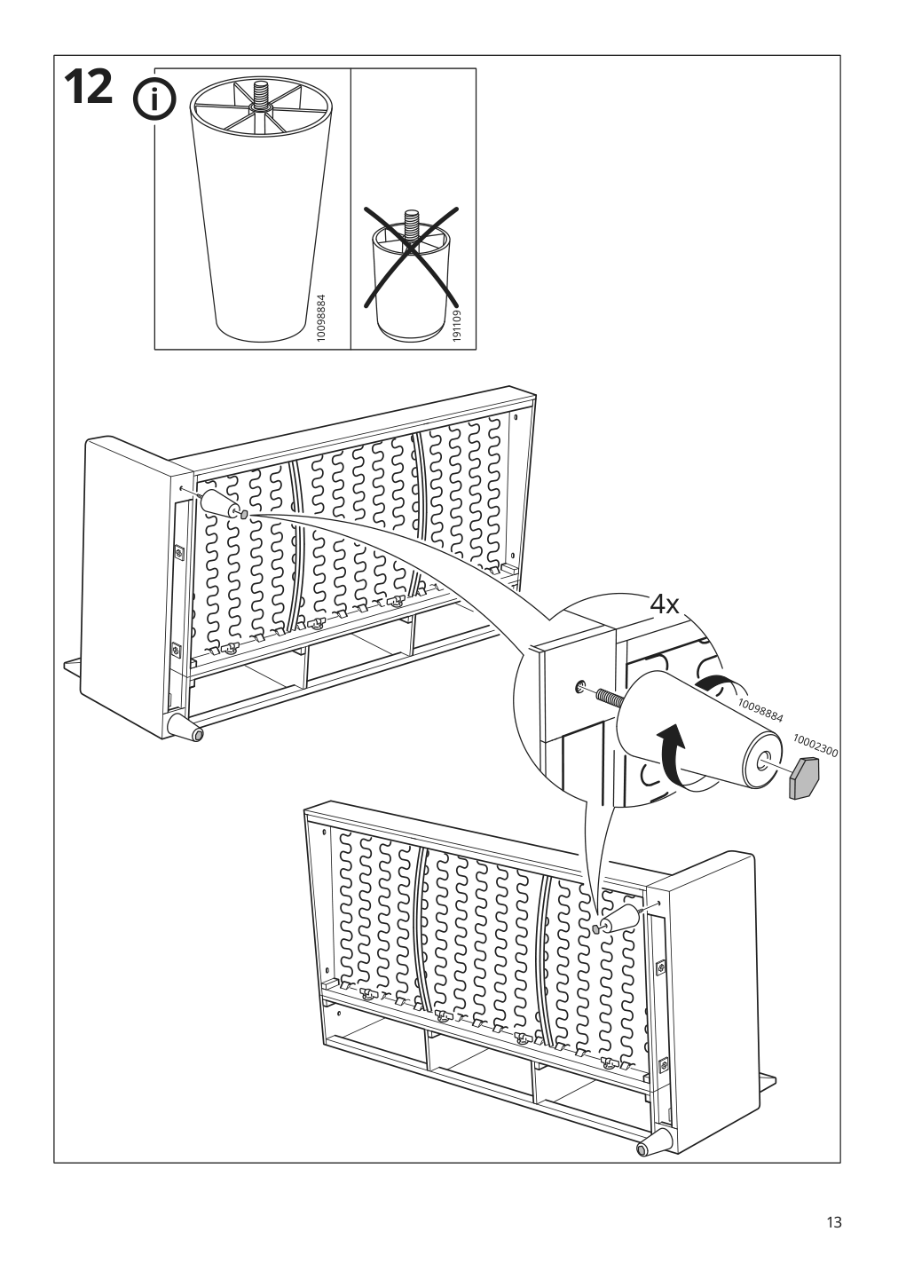 Assembly instructions for IKEA Hyltarp frame for corner sectional 4 seat | Page 13 - IKEA HYLTARP sectional, 4-seat corner 194.895.71