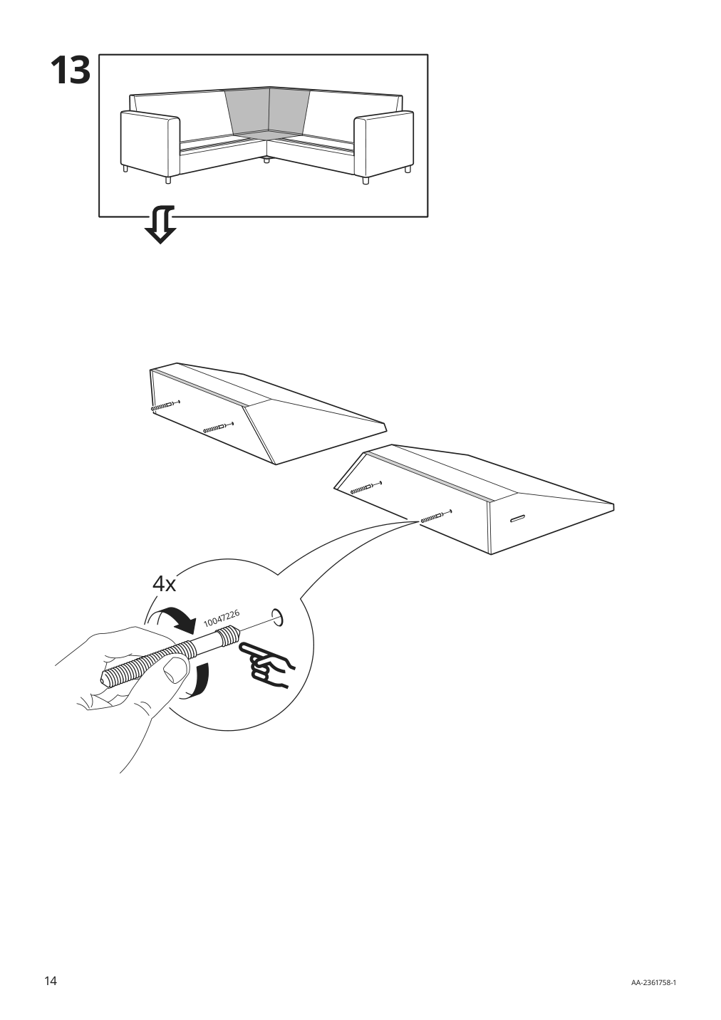 Assembly instructions for IKEA Hyltarp frame for corner sectional 4 seat | Page 14 - IKEA HYLTARP sectional, 4-seat corner 295.148.53