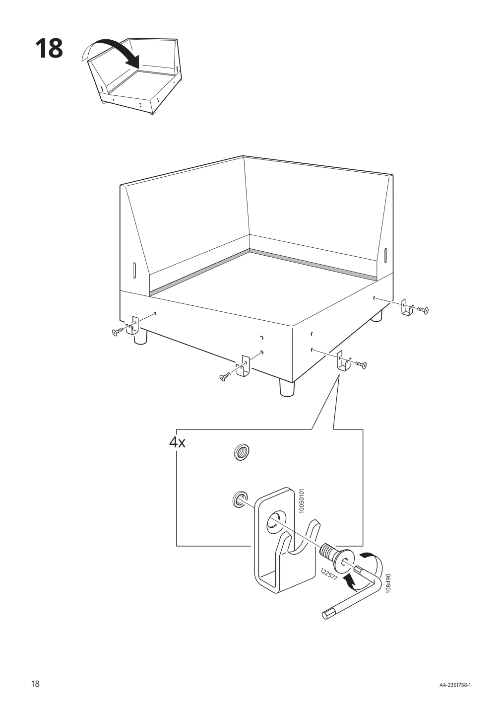 Assembly instructions for IKEA Hyltarp frame for corner sectional 4 seat | Page 18 - IKEA HYLTARP sectional, 4-seat corner 295.148.53