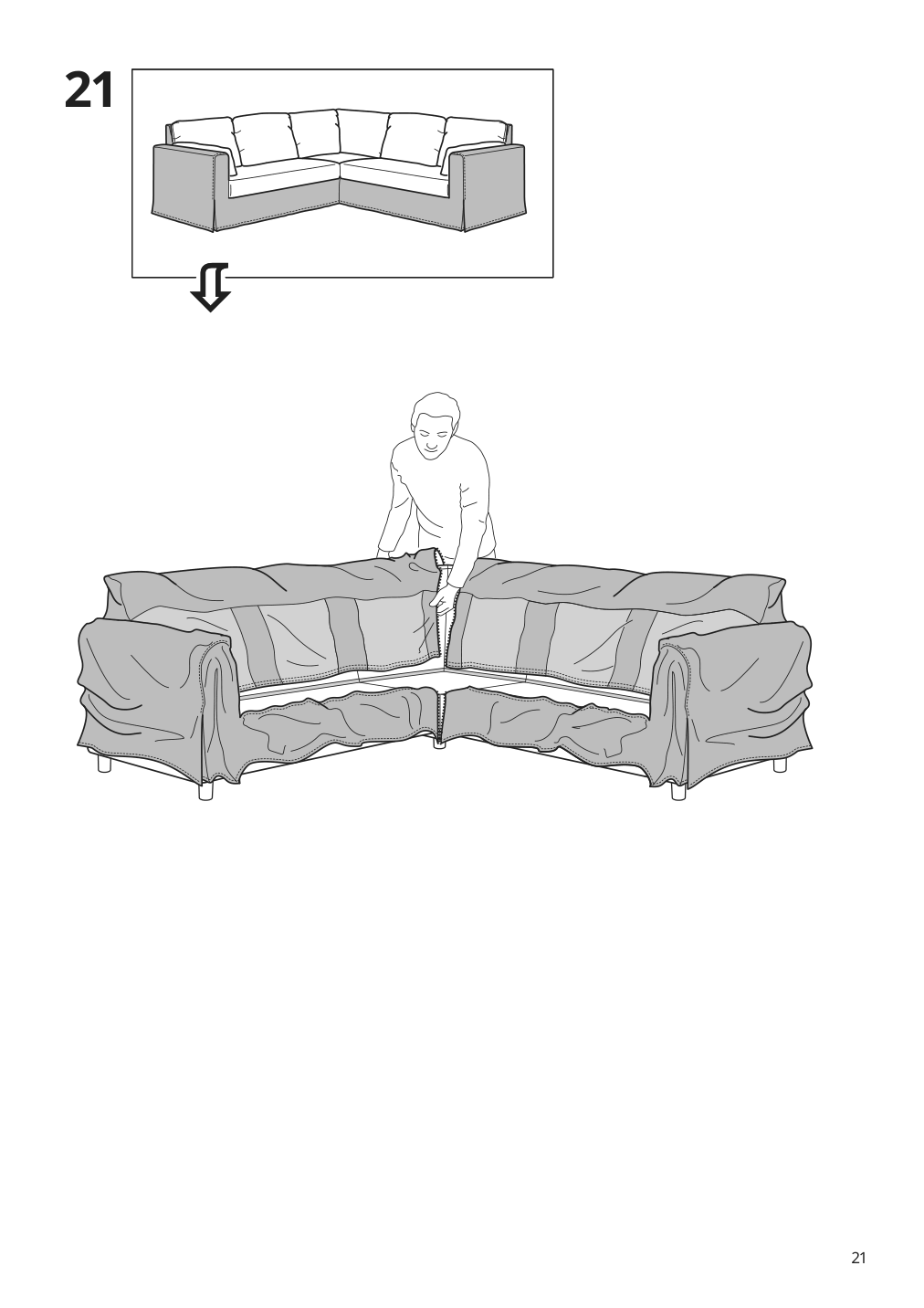 Assembly instructions for IKEA Hyltarp frame for corner sectional 4 seat | Page 21 - IKEA HYLTARP sectional, 4-seat corner 194.895.71