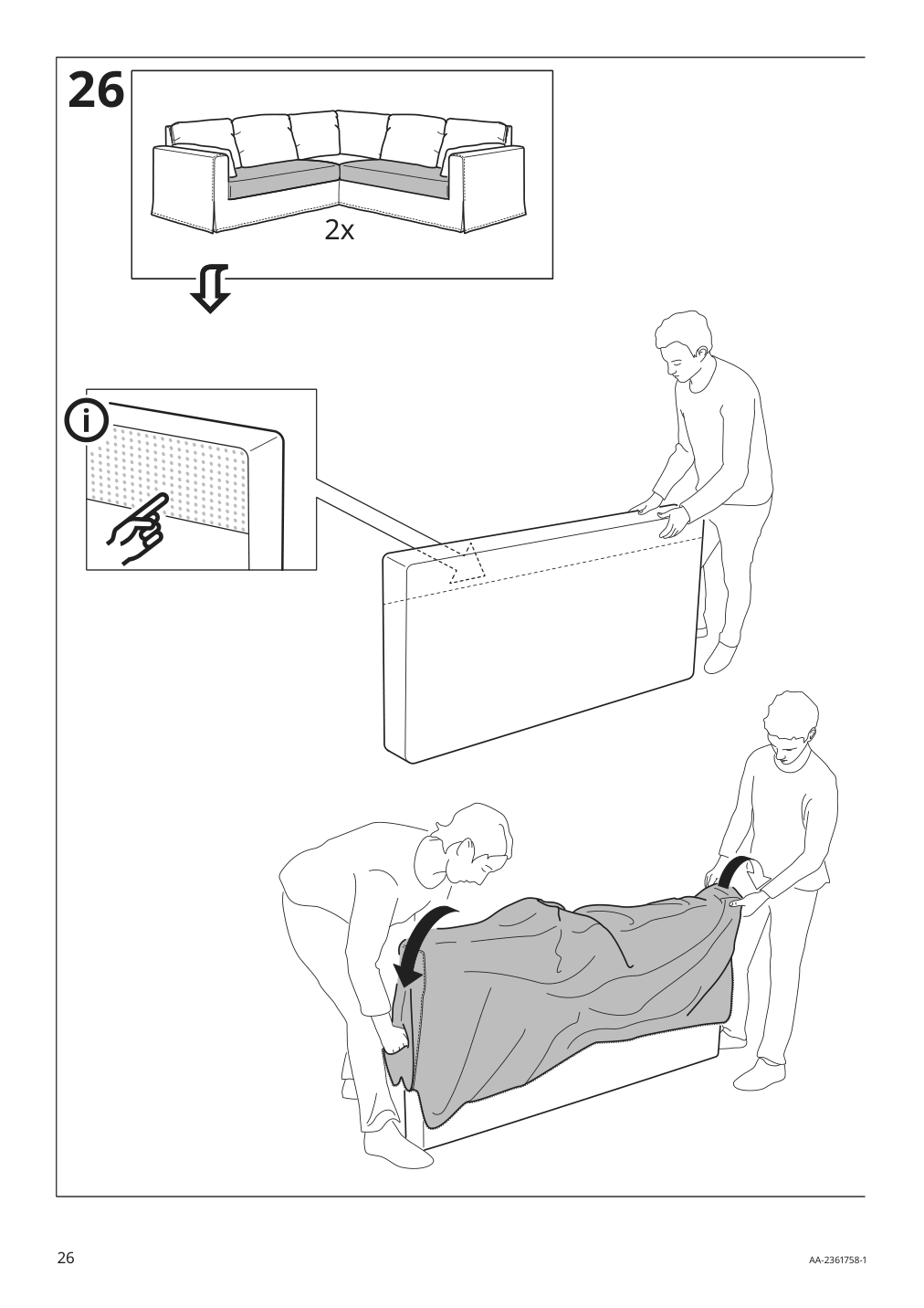 Assembly instructions for IKEA Hyltarp frame for corner sectional 4 seat | Page 26 - IKEA HYLTARP sectional, 4-seat corner 194.895.71