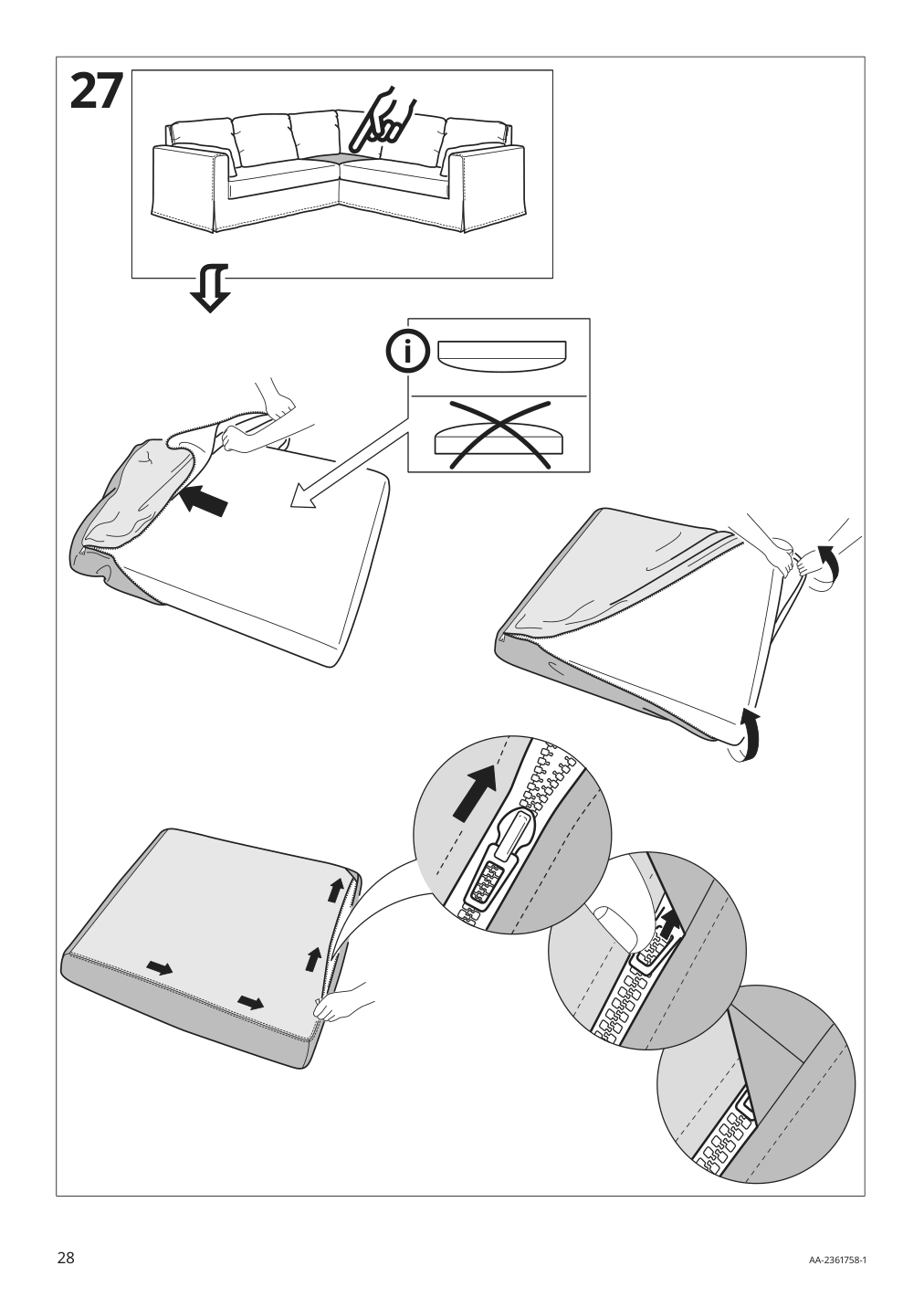 Assembly instructions for IKEA Hyltarp frame for corner sectional 4 seat | Page 28 - IKEA HYLTARP sectional, 4-seat corner 194.895.71