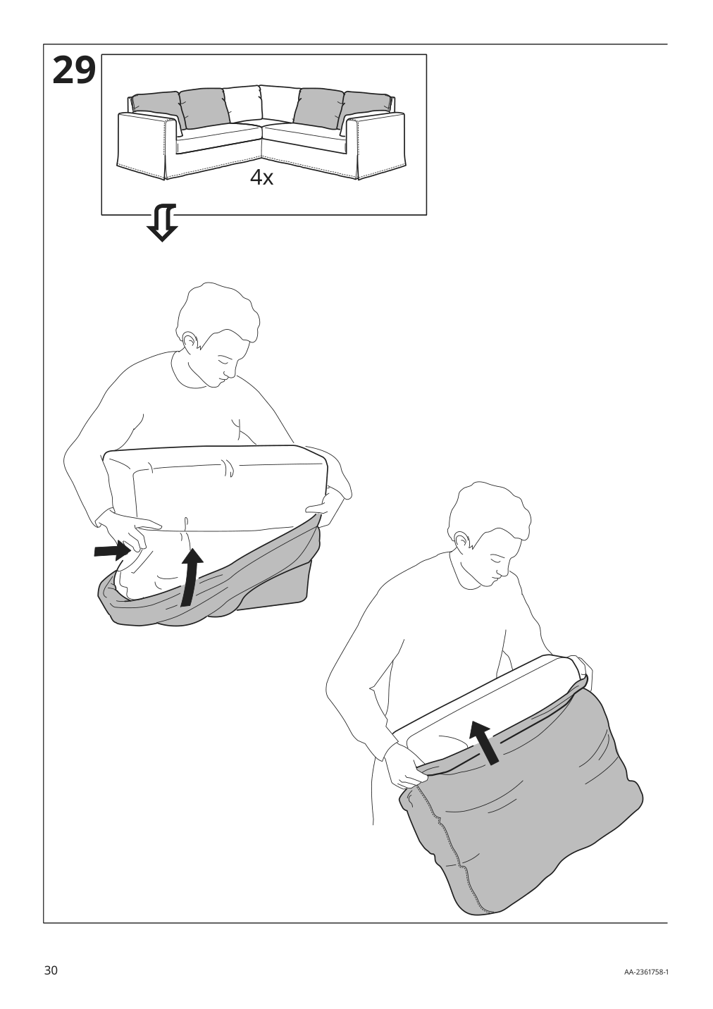 Assembly instructions for IKEA Hyltarp frame for corner sectional 4 seat | Page 30 - IKEA HYLTARP sectional, 4-seat corner 295.148.53