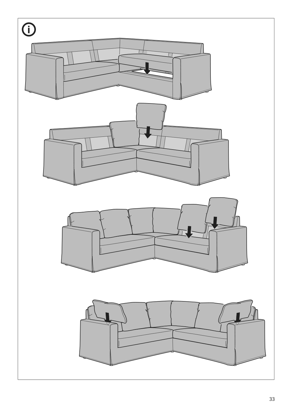 Assembly instructions for IKEA Hyltarp frame for corner sectional 4 seat | Page 33 - IKEA HYLTARP sectional, 4-seat corner 295.148.48