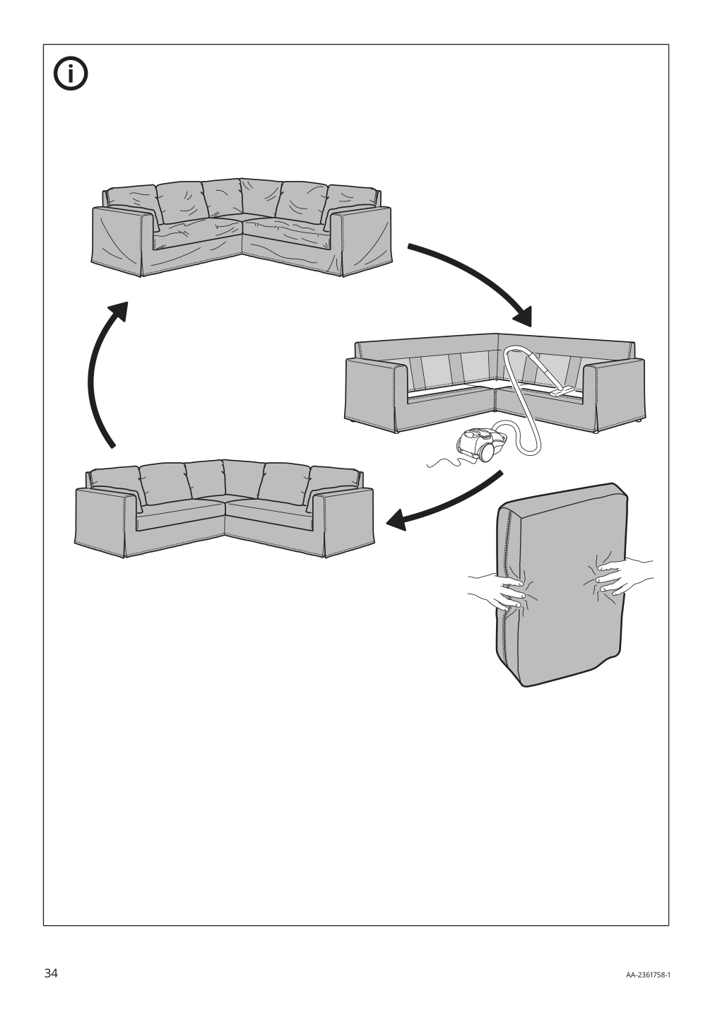 Assembly instructions for IKEA Hyltarp frame for corner sectional 4 seat | Page 34 - IKEA HYLTARP sectional, 4-seat corner 295.148.53