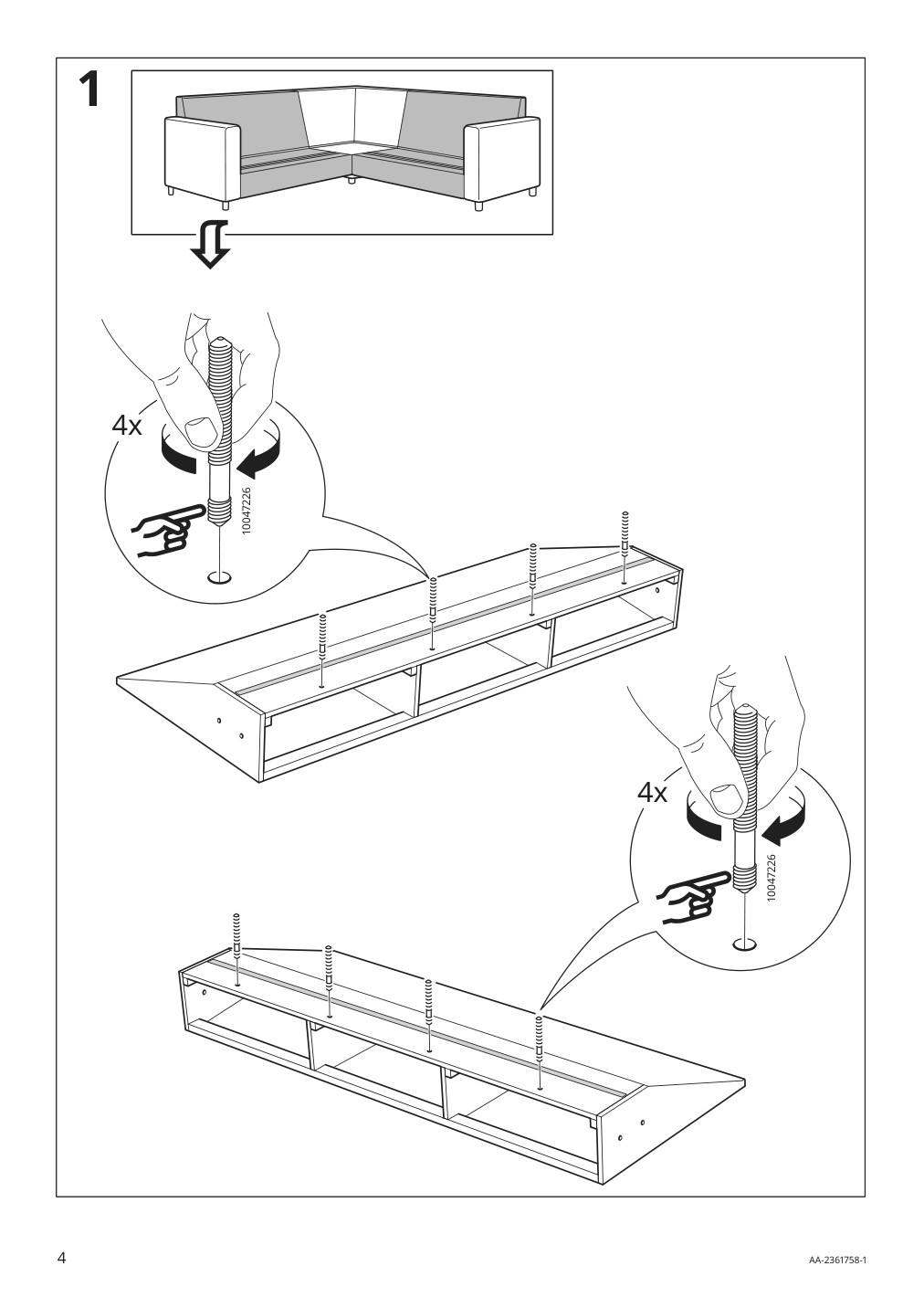 Assembly instructions for IKEA Hyltarp frame for corner sectional 4 seat | Page 4 - IKEA HYLTARP sectional, 4-seat corner 295.148.53