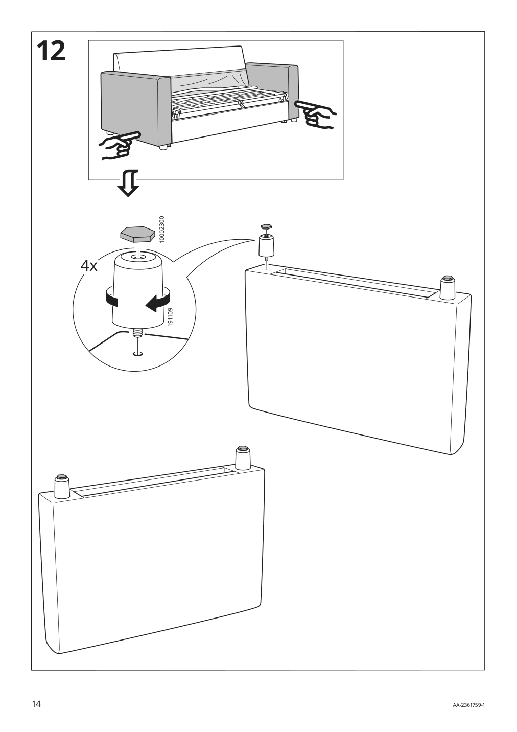 Assembly instructions for IKEA Hyltarp frame for sleeper sofa | Page 14 - IKEA HYLTARP sleeper sofa 294.896.03