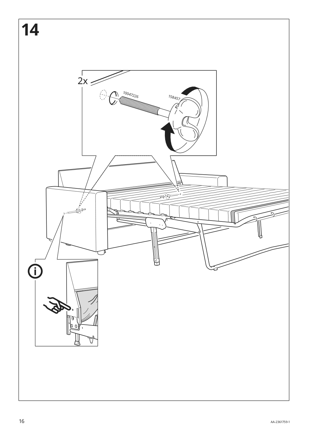 Assembly instructions for IKEA Hyltarp frame for sleeper sofa | Page 16 - IKEA HYLTARP sleeper sofa 294.896.03