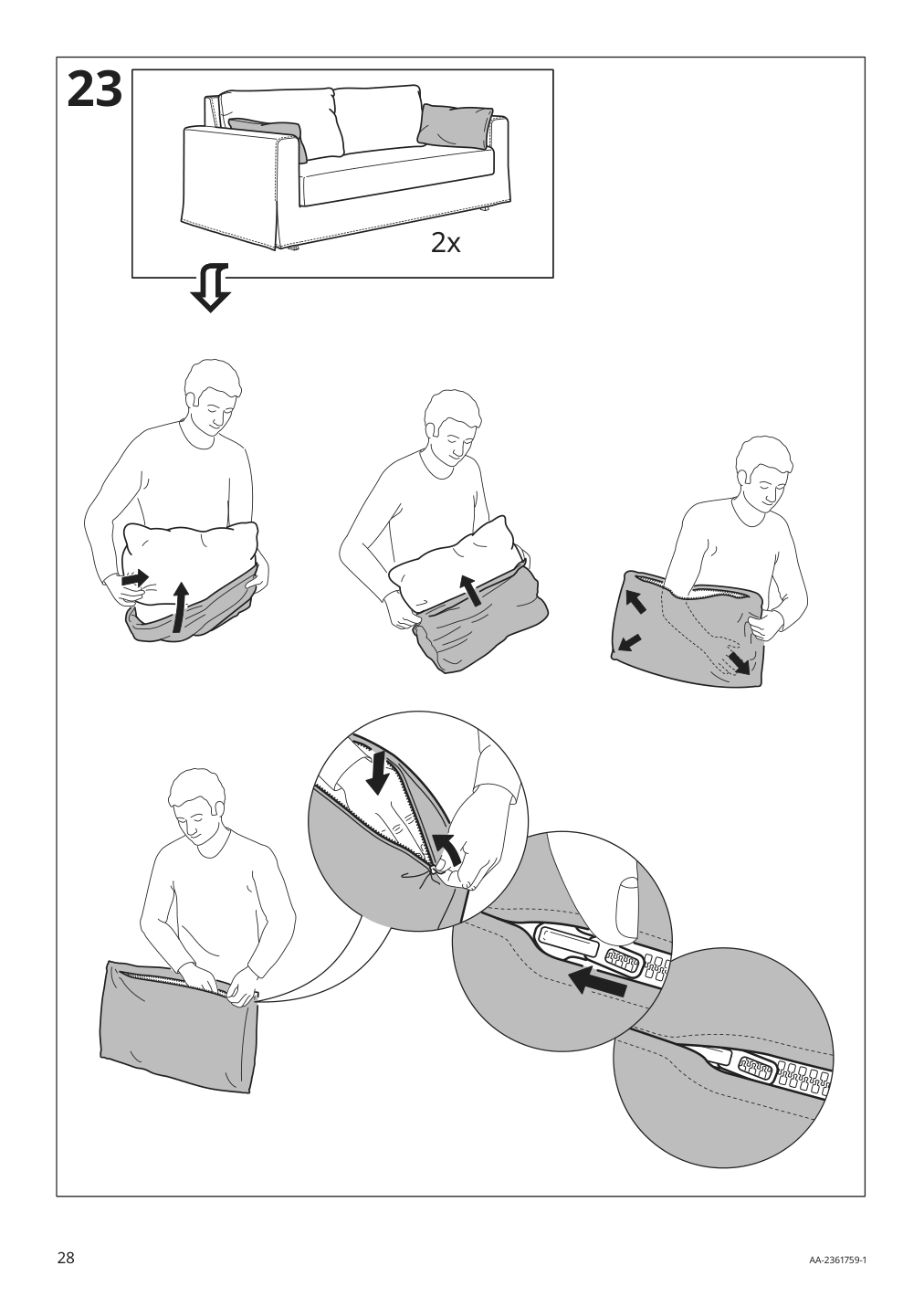 Assembly instructions for IKEA Hyltarp frame for sleeper sofa | Page 28 - IKEA HYLTARP sleeper sofa 294.896.03