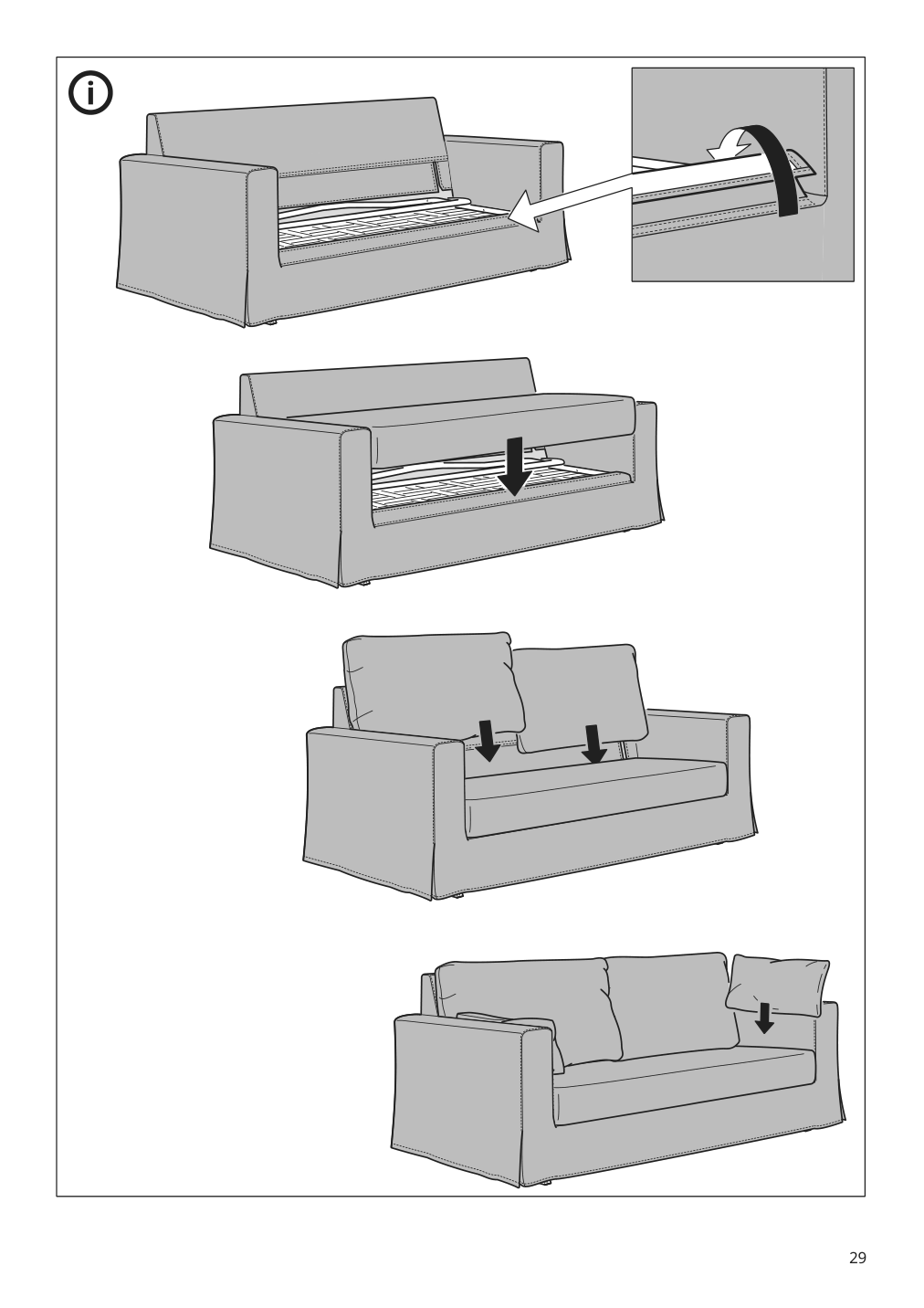 Assembly instructions for IKEA Hyltarp frame for sleeper sofa | Page 29 - IKEA HYLTARP sleeper sofa 294.896.03