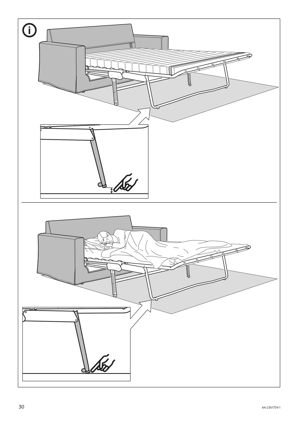 Assembly instructions for IKEA Hyltarp frame for sleeper sofa | Page 30 - IKEA HYLTARP sleeper sofa 294.896.03