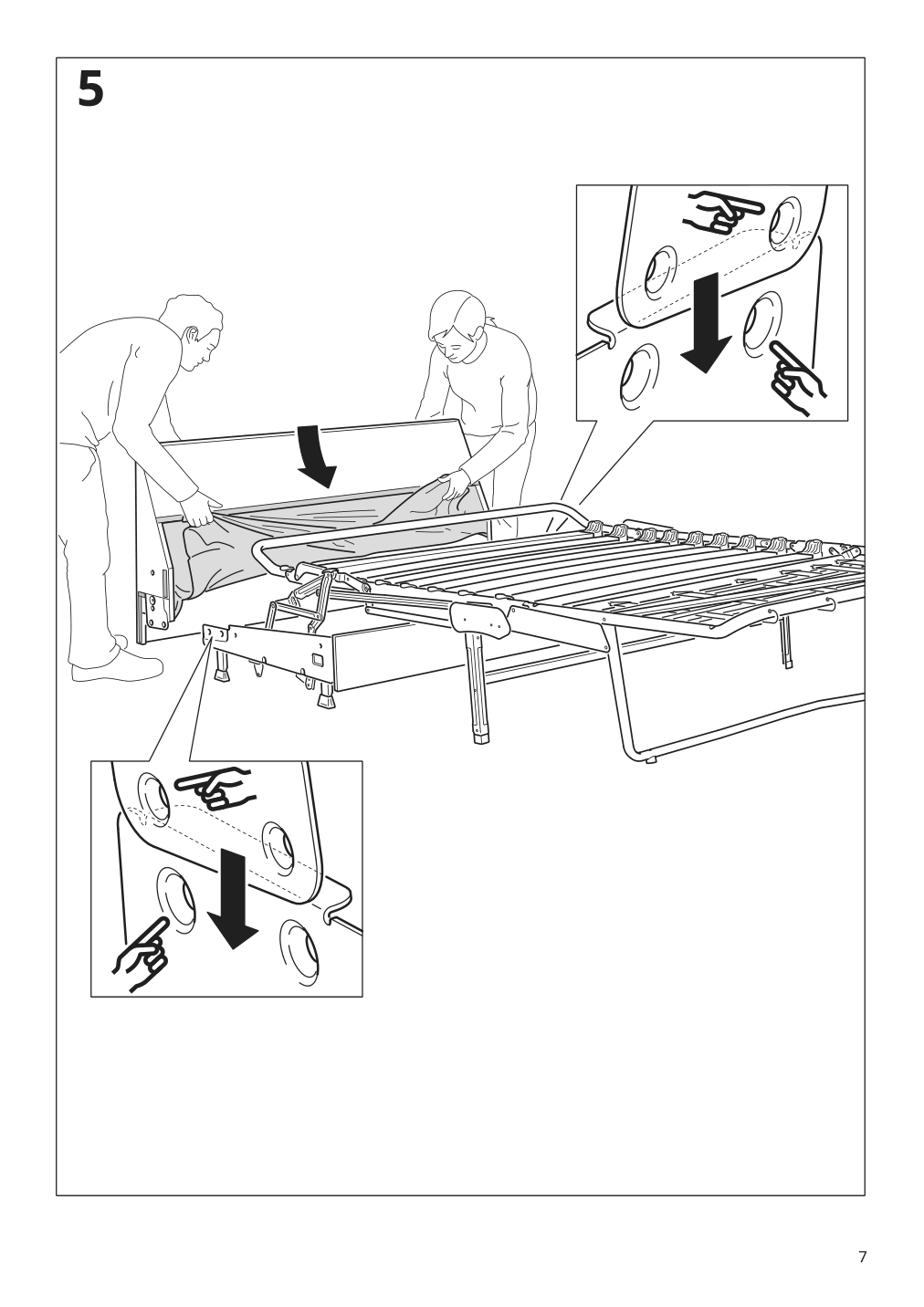 Assembly instructions for IKEA Hyltarp frame for sleeper sofa | Page 7 - IKEA HYLTARP sleeper sofa 294.896.03