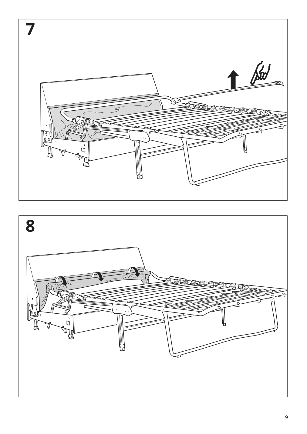 Assembly instructions for IKEA Hyltarp frame for sleeper sofa | Page 9 - IKEA HYLTARP sleeper sofa 294.896.03