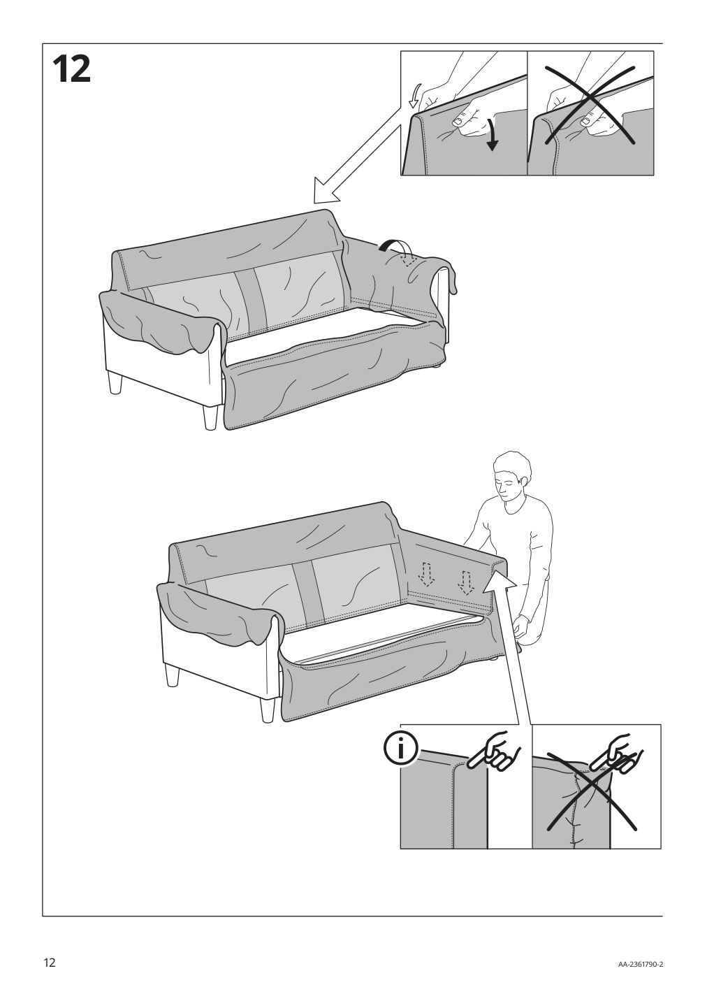 Assembly instructions for IKEA Hyltarp sofa frame | Page 12 - IKEA HYLTARP sofa 494.958.63