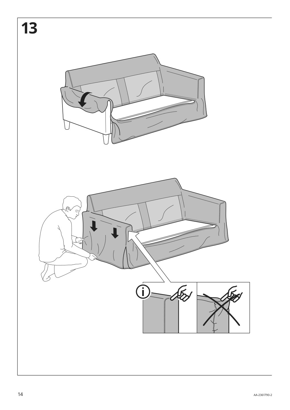 Assembly instructions for IKEA Hyltarp sofa frame | Page 14 - IKEA HYLTARP sofa 695.149.31