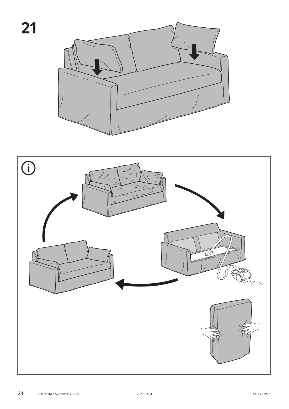 Assembly instructions for IKEA Hyltarp sofa frame | Page 24 - IKEA HYLTARP sofa 494.958.63