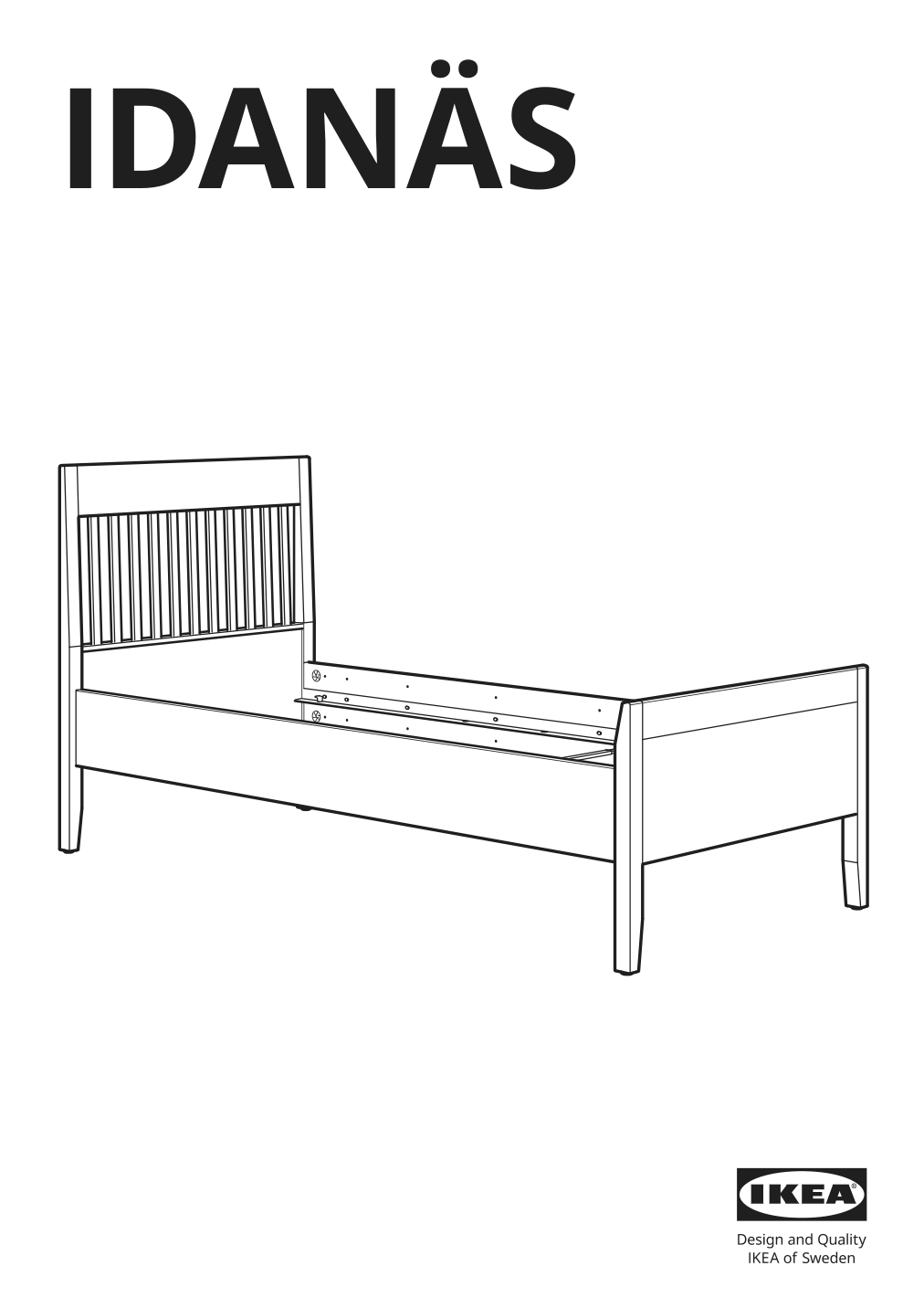 Assembly instructions for IKEA Idanaes bed frame white | Page 1 - IKEA IDANÄS bed frame 204.596.53