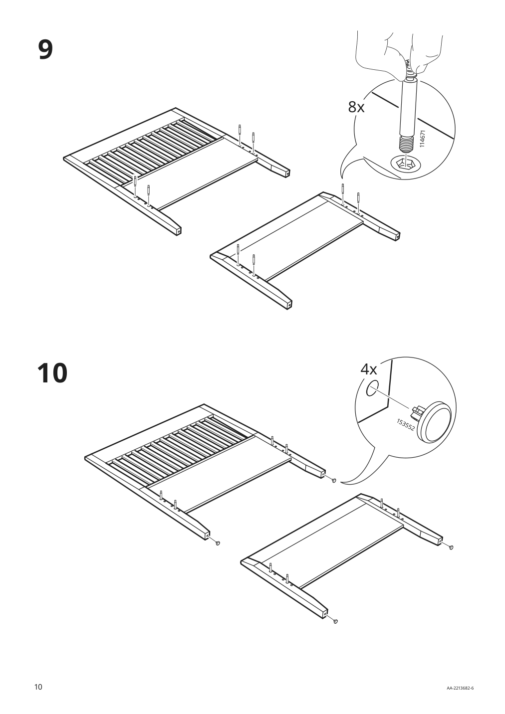 Assembly instructions for IKEA Idanaes bed frame white | Page 10 - IKEA IDANÄS bed frame 204.596.53