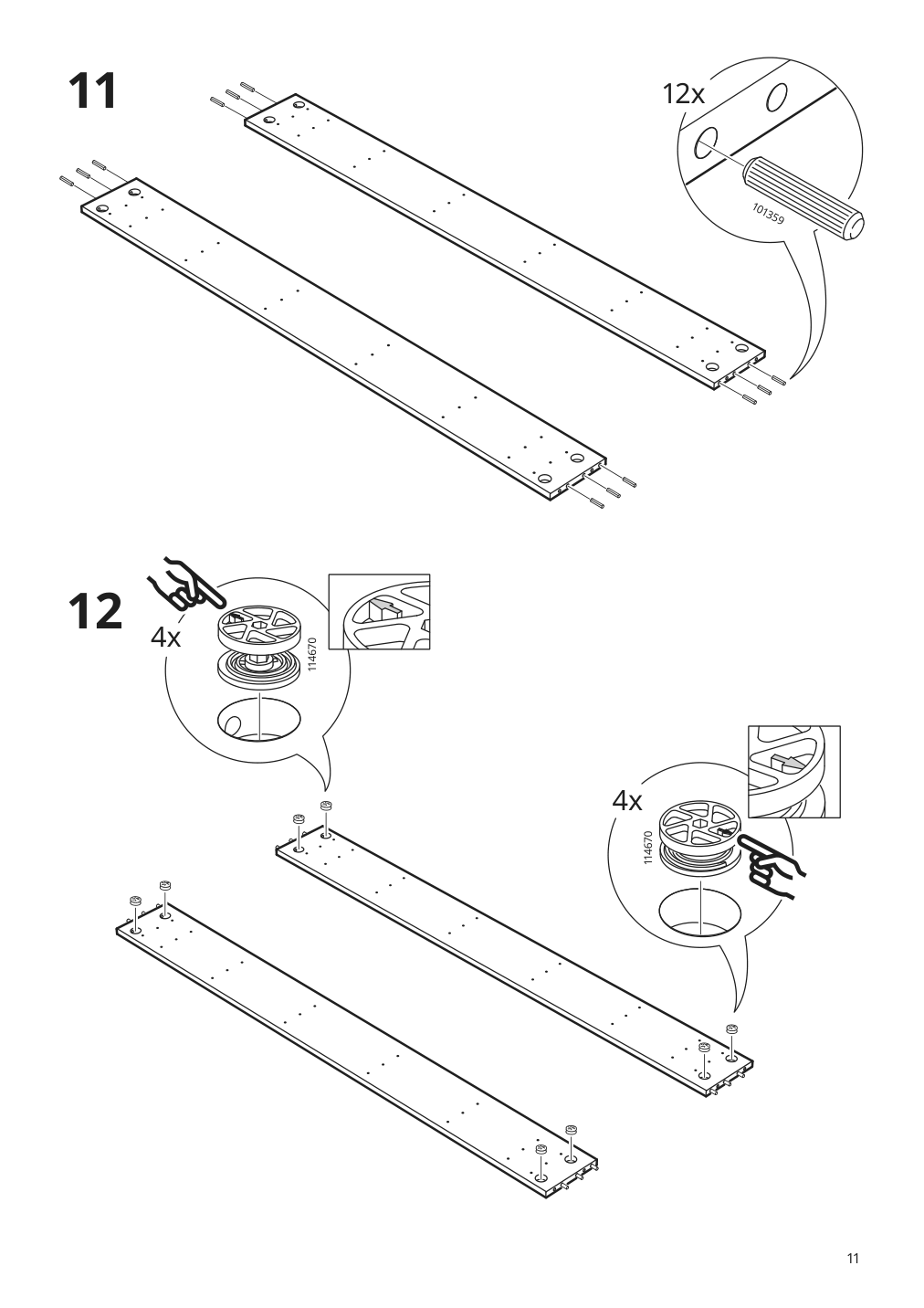 Assembly instructions for IKEA Idanaes bed frame white | Page 11 - IKEA IDANÄS bed frame 204.596.53