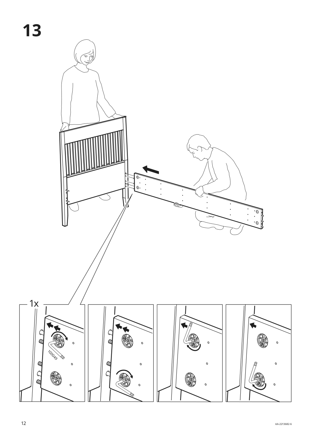 Assembly instructions for IKEA Idanaes bed frame white | Page 12 - IKEA IDANÄS bed frame 204.596.53