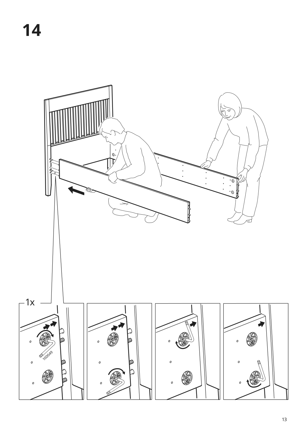 Assembly instructions for IKEA Idanaes bed frame white | Page 13 - IKEA IDANÄS bed frame 204.596.53