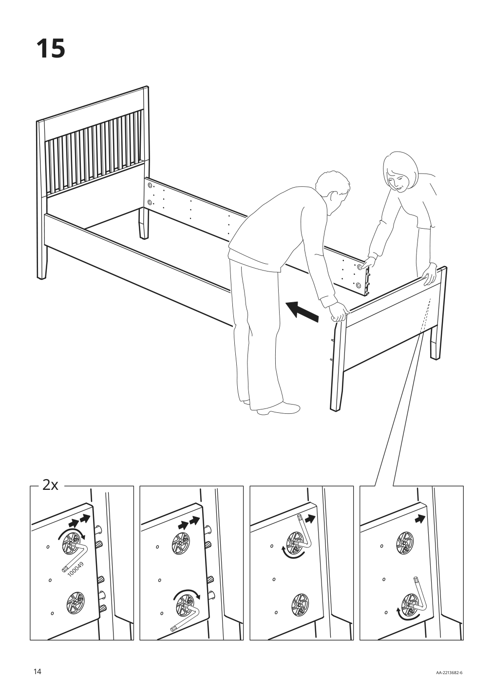 Assembly instructions for IKEA Idanaes bed frame white | Page 14 - IKEA IDANÄS bed frame 204.596.53