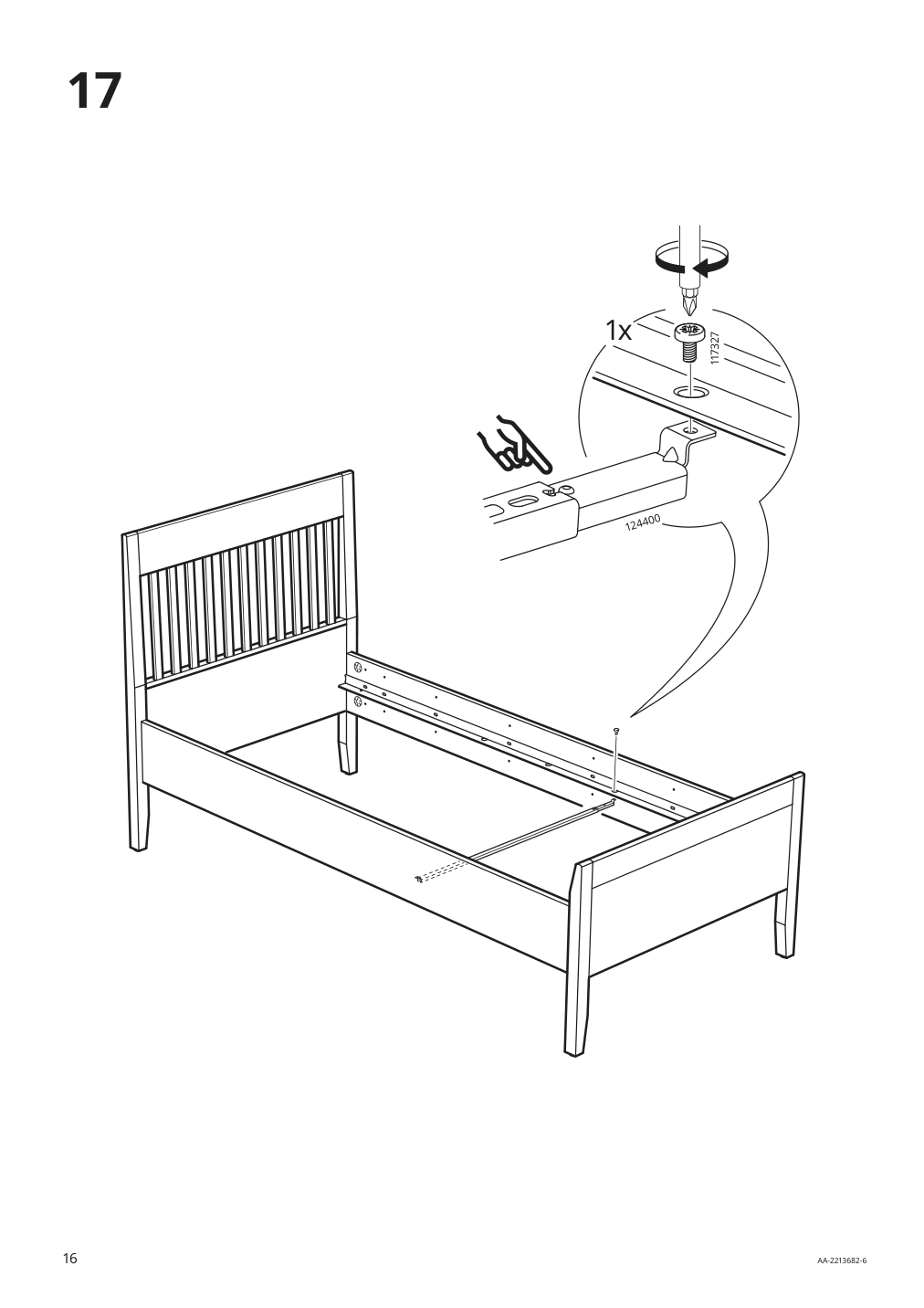 Assembly instructions for IKEA Idanaes bed frame white | Page 16 - IKEA IDANÄS bed frame 204.596.53