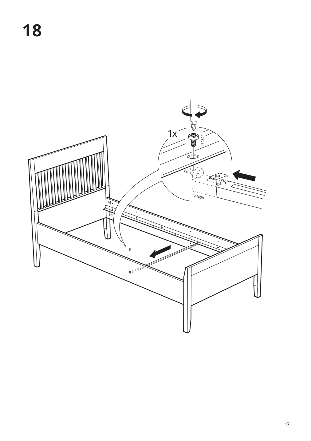 Assembly instructions for IKEA Idanaes bed frame white | Page 17 - IKEA IDANÄS bed frame 204.596.53