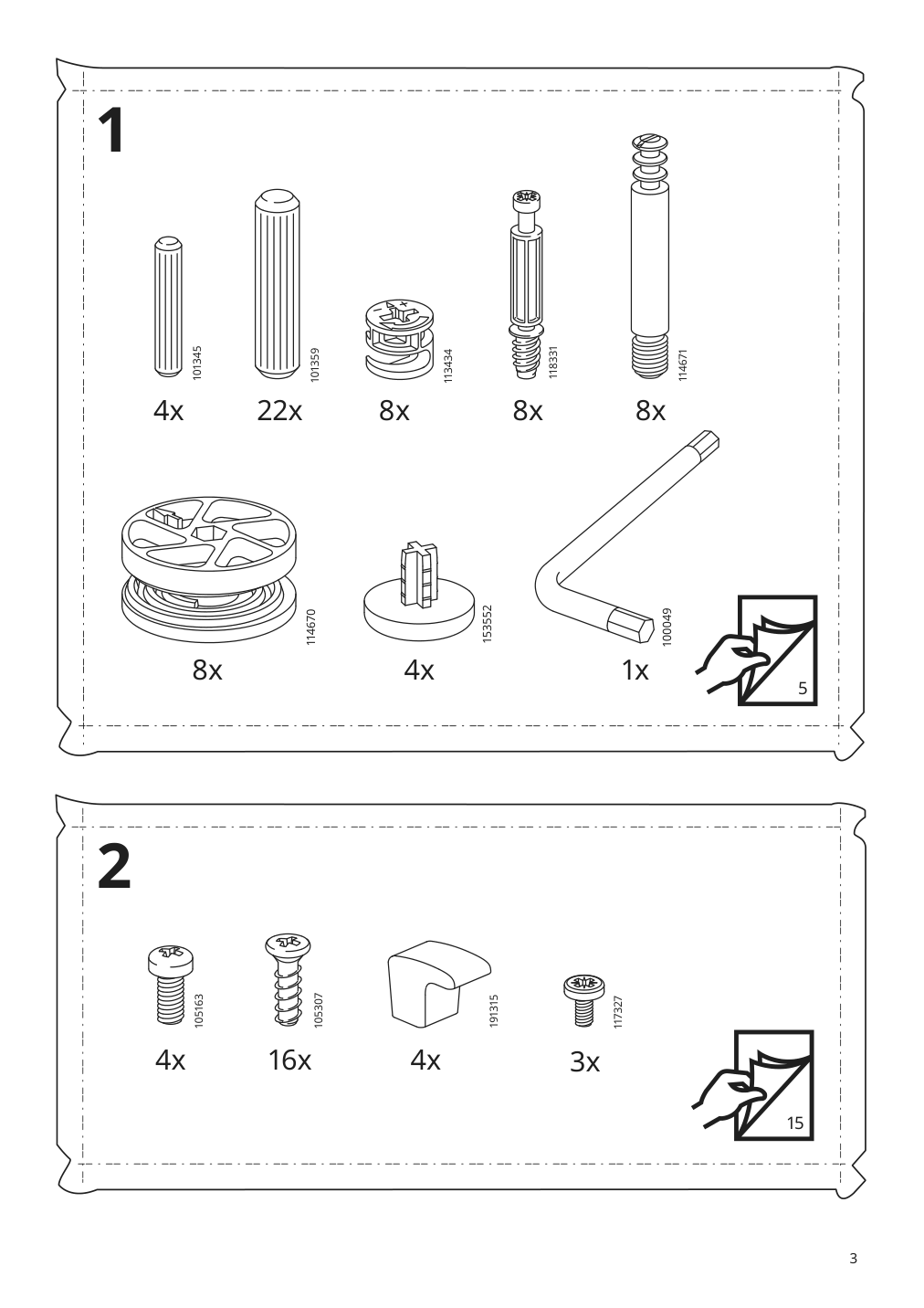 Assembly instructions for IKEA Idanaes bed frame white | Page 3 - IKEA IDANÄS bed frame 204.596.53