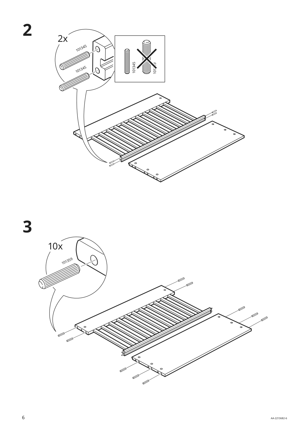 Assembly instructions for IKEA Idanaes bed frame white | Page 6 - IKEA IDANÄS bed frame 204.596.53