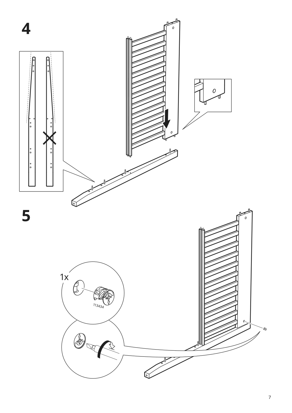 Assembly instructions for IKEA Idanaes bed frame white | Page 7 - IKEA IDANÄS bed frame 204.596.53