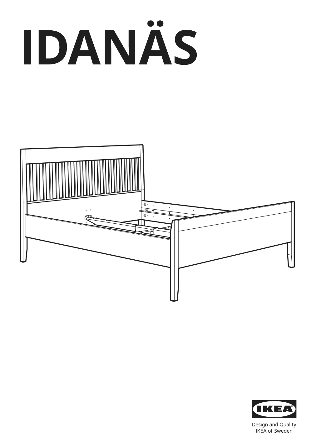 Assembly instructions for IKEA Idanaes bed frame white | Page 1 - IKEA IDANÄS bed frame 404.588.98