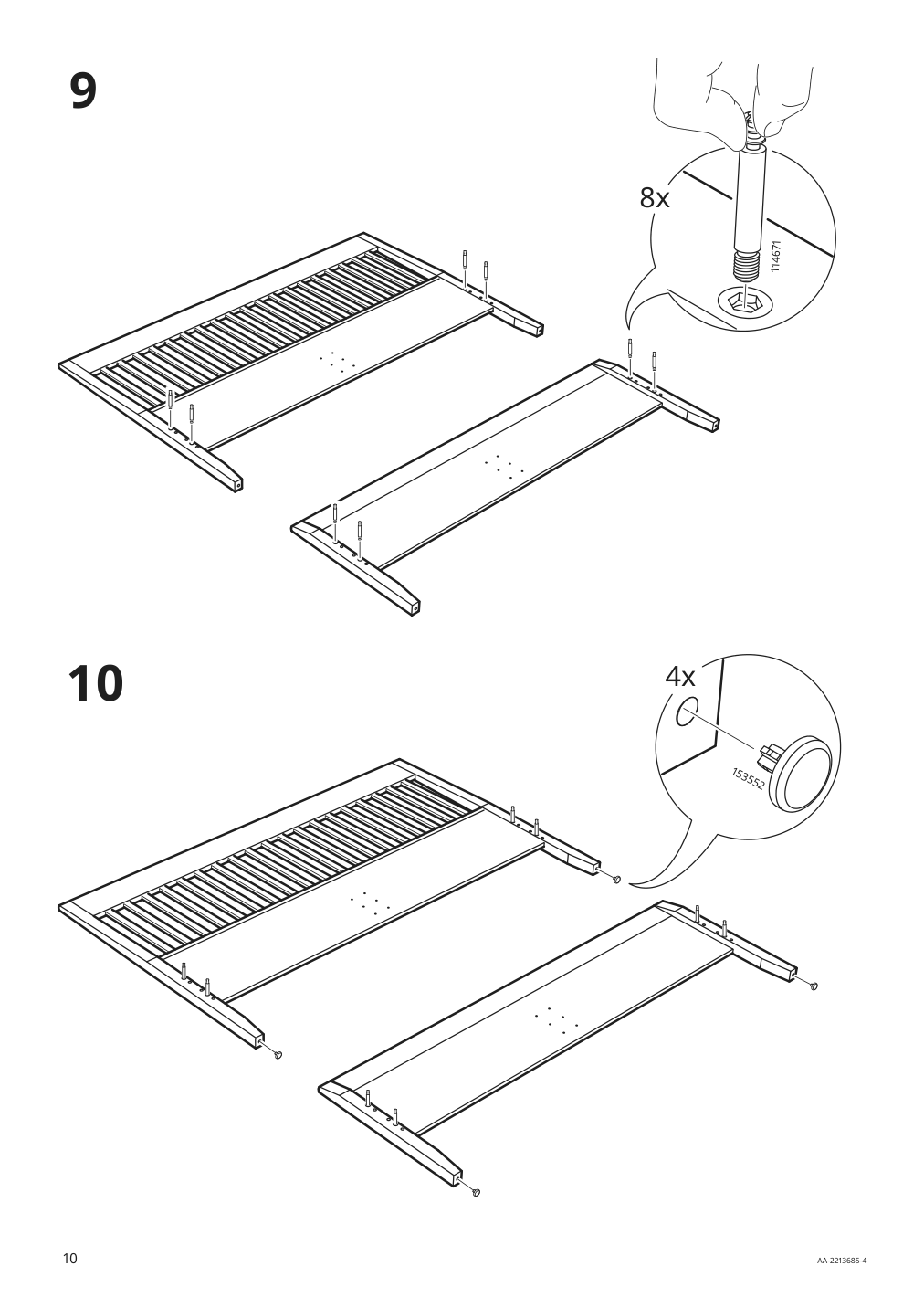 Assembly instructions for IKEA Idanaes bed frame white | Page 10 - IKEA IDANÄS bed frame 404.588.98