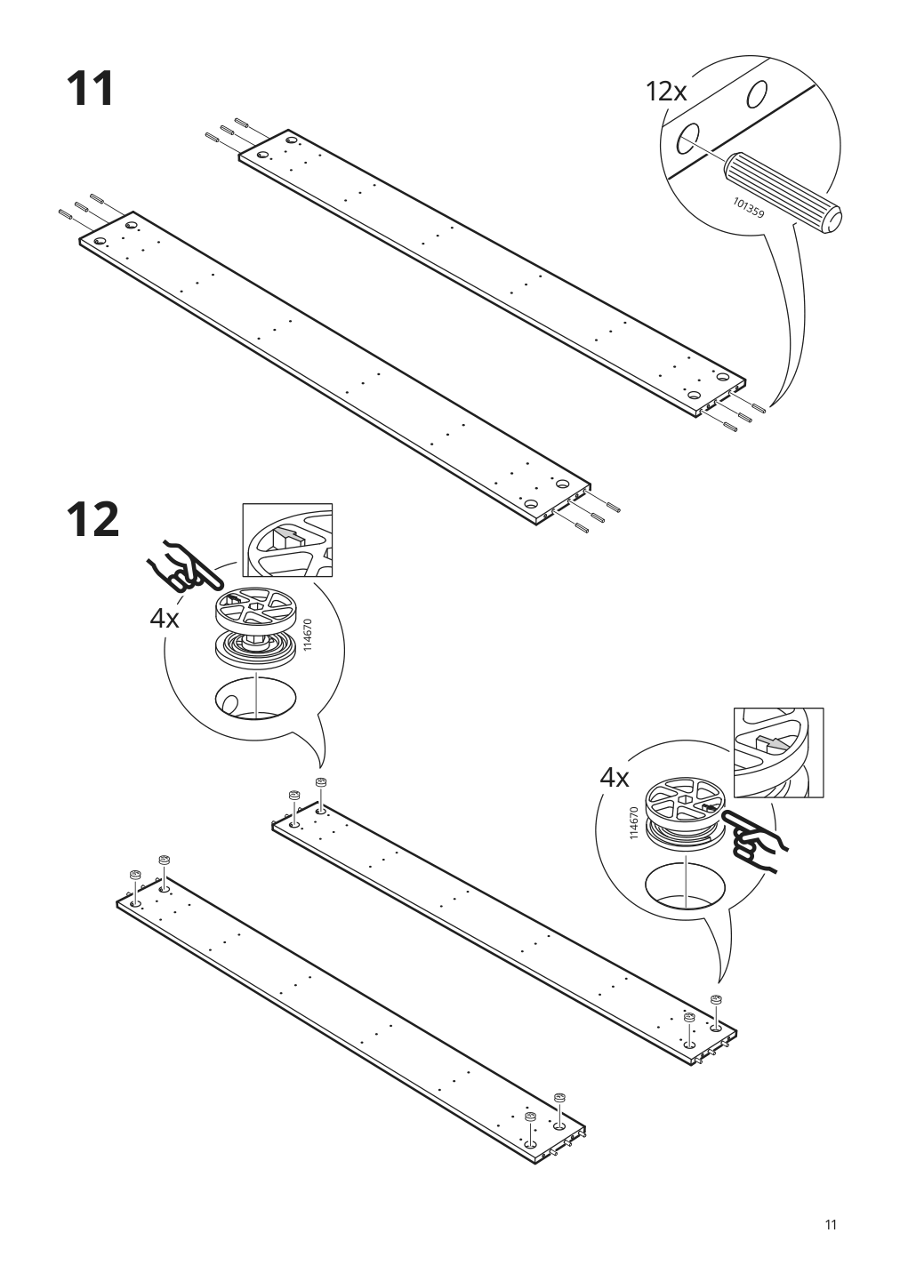 Assembly instructions for IKEA Idanaes bed frame white | Page 11 - IKEA IDANÄS bed frame 404.588.98